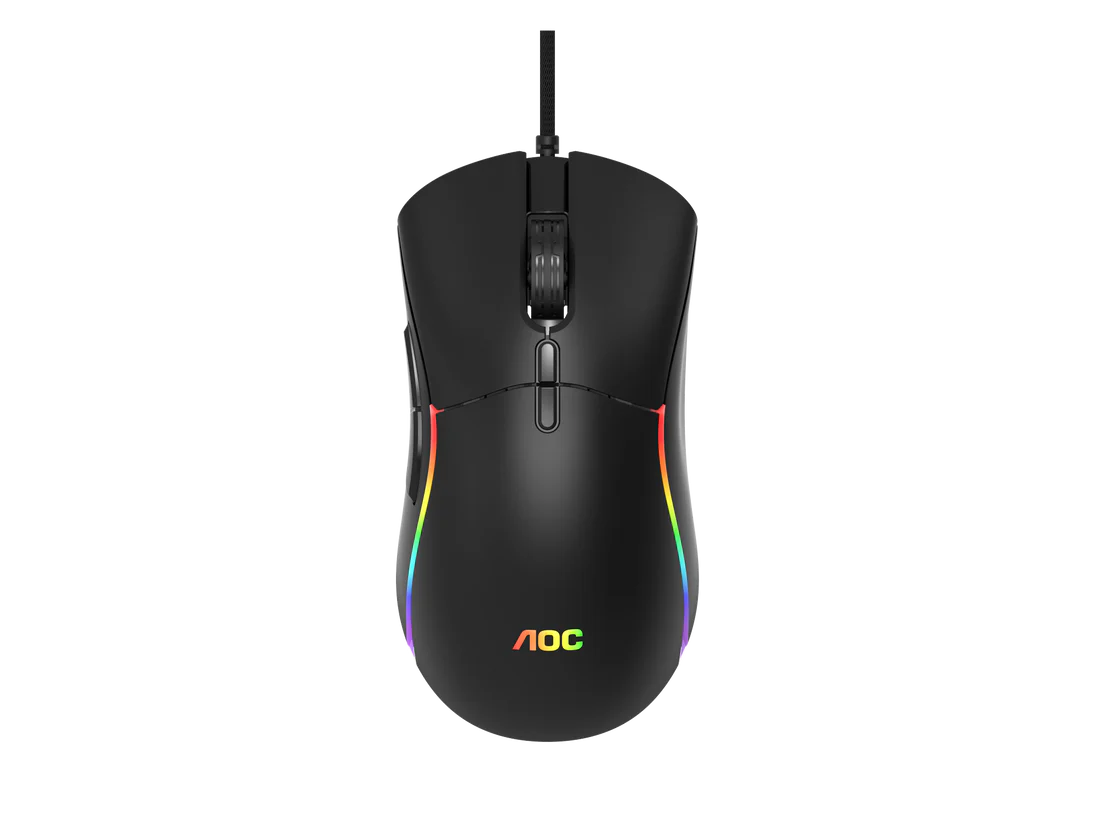 AOC GM310 RGB USB Gaming Mouse - Wired Ergonomic Optical Mouse for PC, Laptop, Mac - Perfect for FPS, MMO, and Esports Gaming