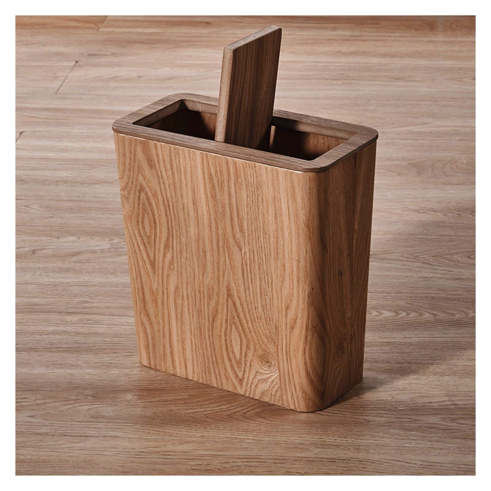 Premium Wooden Kitchen Trash Can with Swing Lid - 10L/2.3 Gallon Eco-Friendly Waste Bin for Home, Office & Bathroom - 3 Color Options for Stylish Waste Disposal & Recycling