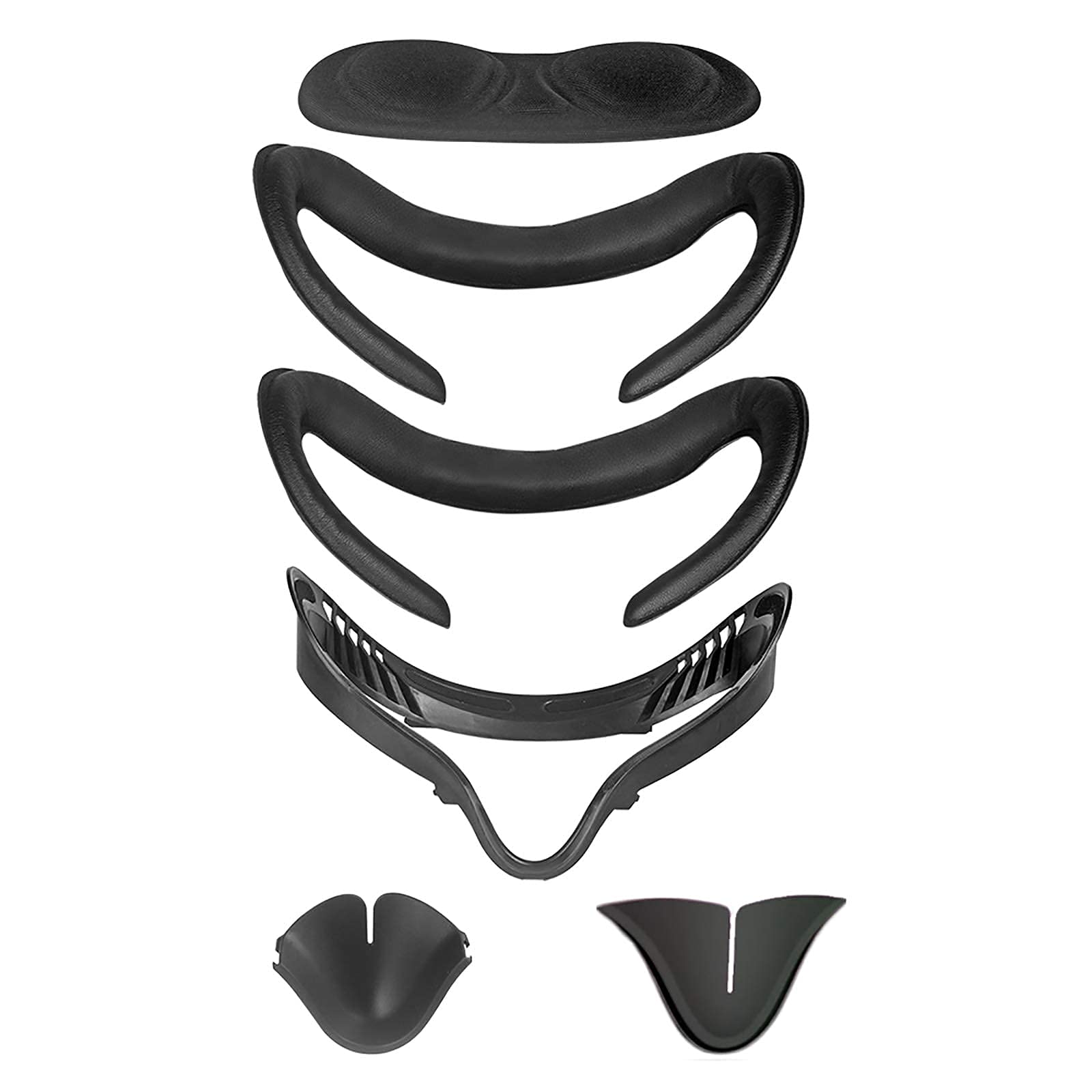 HUAYUWA VR Headset Accessories Kit for Oculus Quest 2 - Soft Facial Interface Bracket, 2 PU Leather Cover Pads, 2 Nose Pads & Lens Protector | Comfort Upgrade for Extended Gaming & Movie Watching