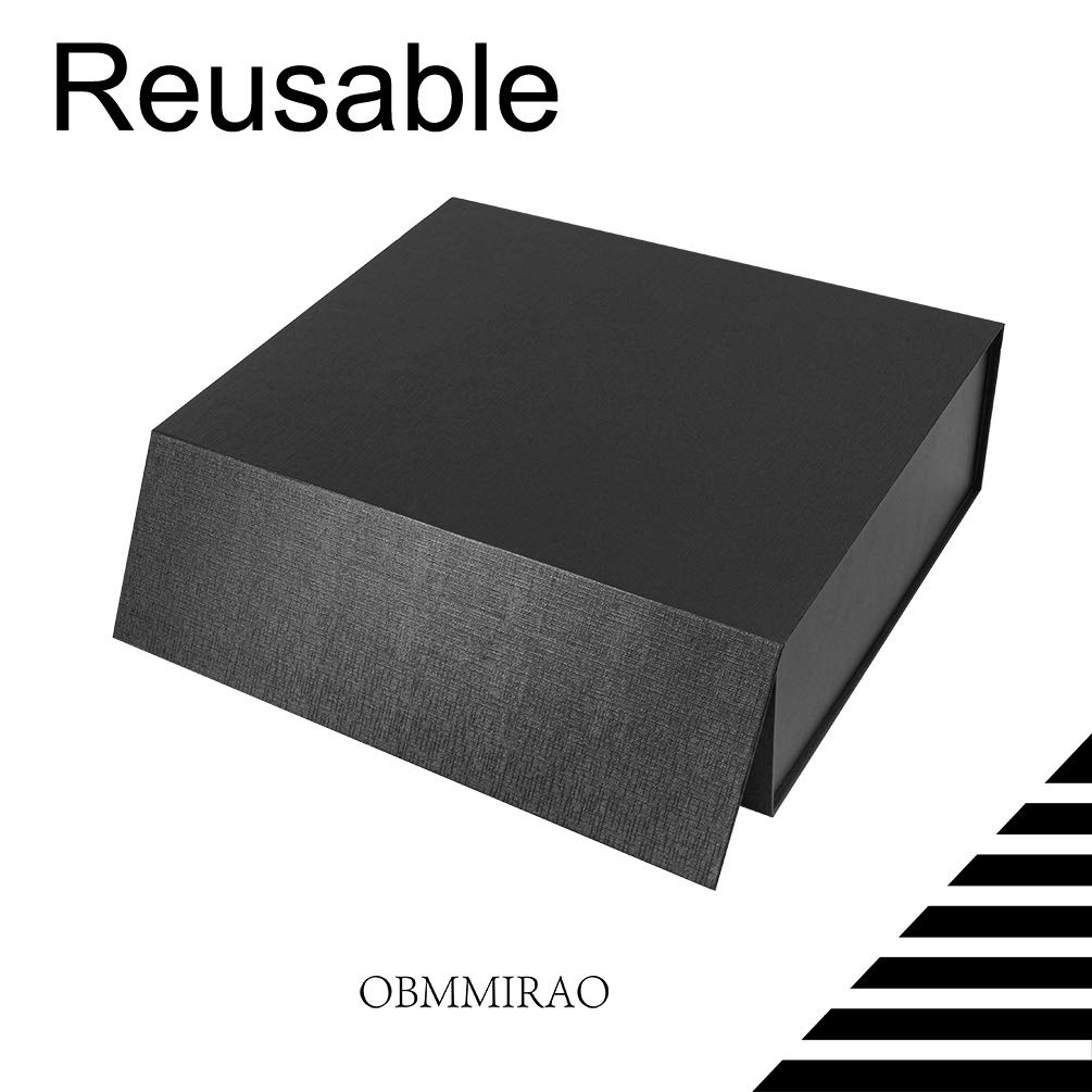 13x9x4 Inch Black Magnetic Closure Gift Box - Foldable Reusable Storage Box for Groomsmen Proposals, Bridesmaid Gifts, Jewelry & Clothing | Wedding, Birthday, Anniversary Gift Packaging Solution