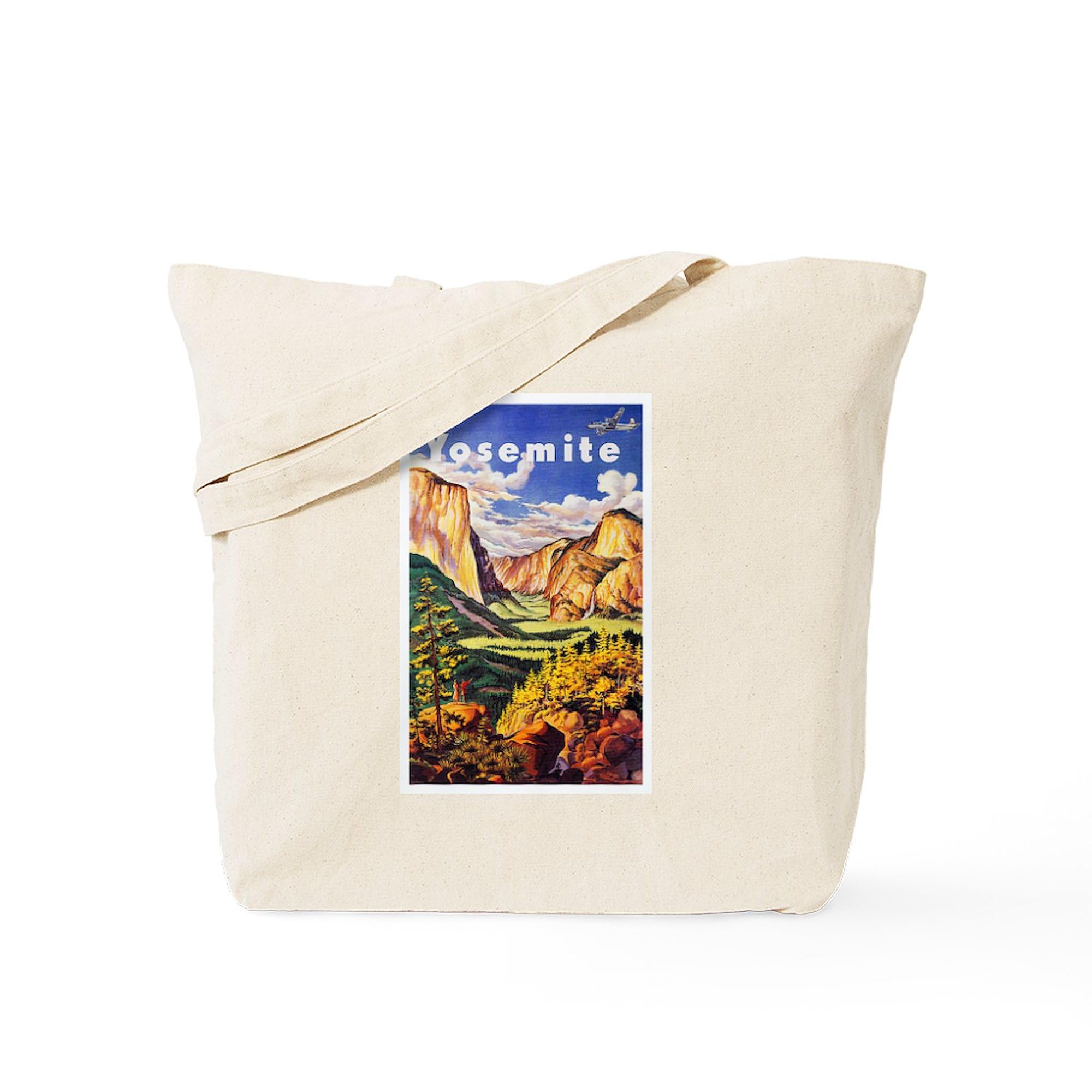 Yosemite Travel Poster Canvas Tote Bag - Eco-Friendly Reusable Shopping Bag for Groceries, Beach & Daily Use | CafePress