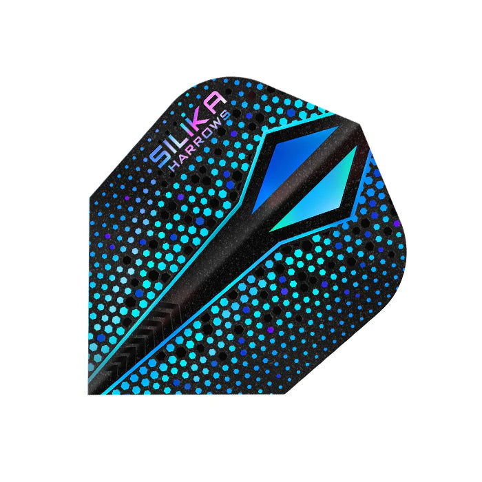Harrows Silika ColourShift X Flights - Standard Small No6 Shape Blue Darts for Professional & Casual Play - Perfect for Bars, Tournaments & Home Practice