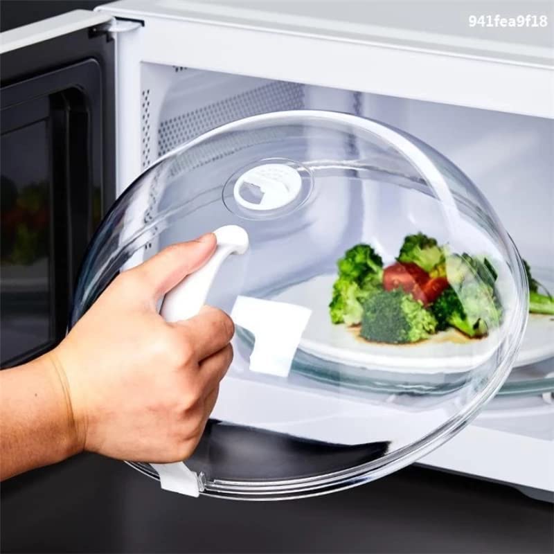 Professional Microwave Splatter Cover with Handle - Heat Resistant Lid for Cooking, Reheating & Defrosting - Perfect for Meal Prep & Leftovers