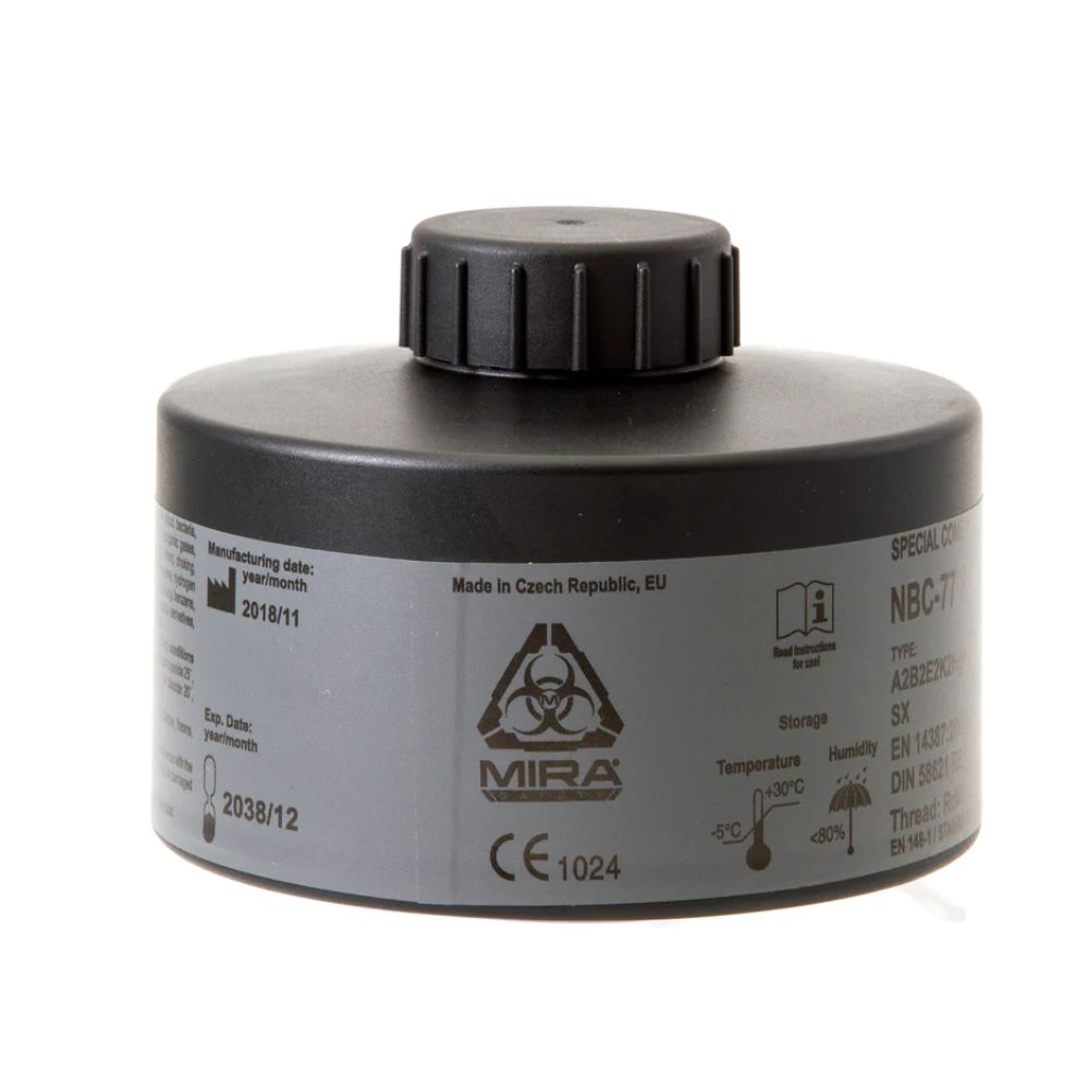 NBC 77 40mm Gas Mask Filter - Military Grade CBRN Protection for Emergency Preparedness, Survival Kits & Chemical Warfare Defense