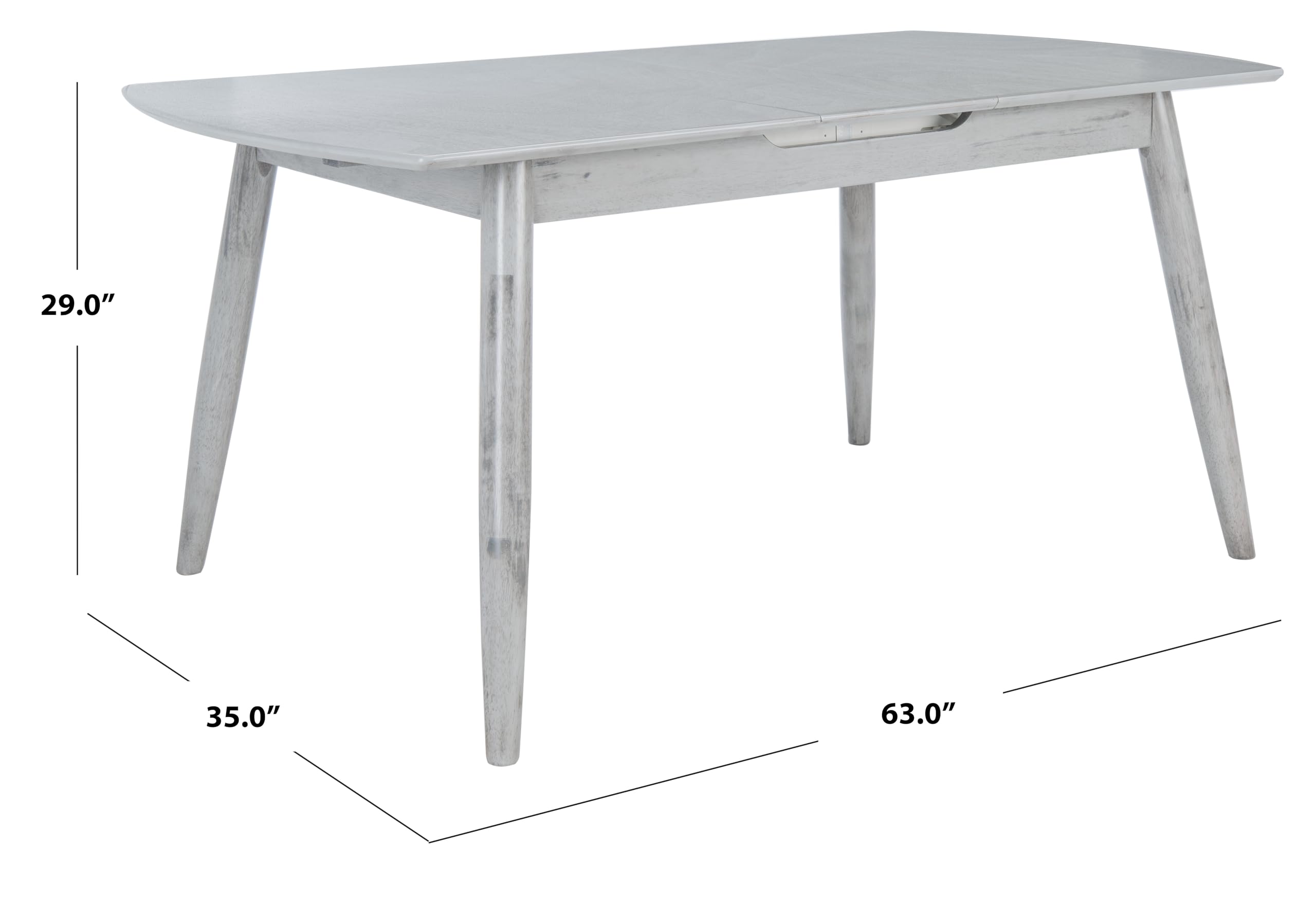 SAFAVIEH Kyoga Dark Grey Automatic Extension Dining Table - Extendable Mechanism for Small Spaces, Perfect for Dining Rooms, Kitchens & Entertaining Guests
