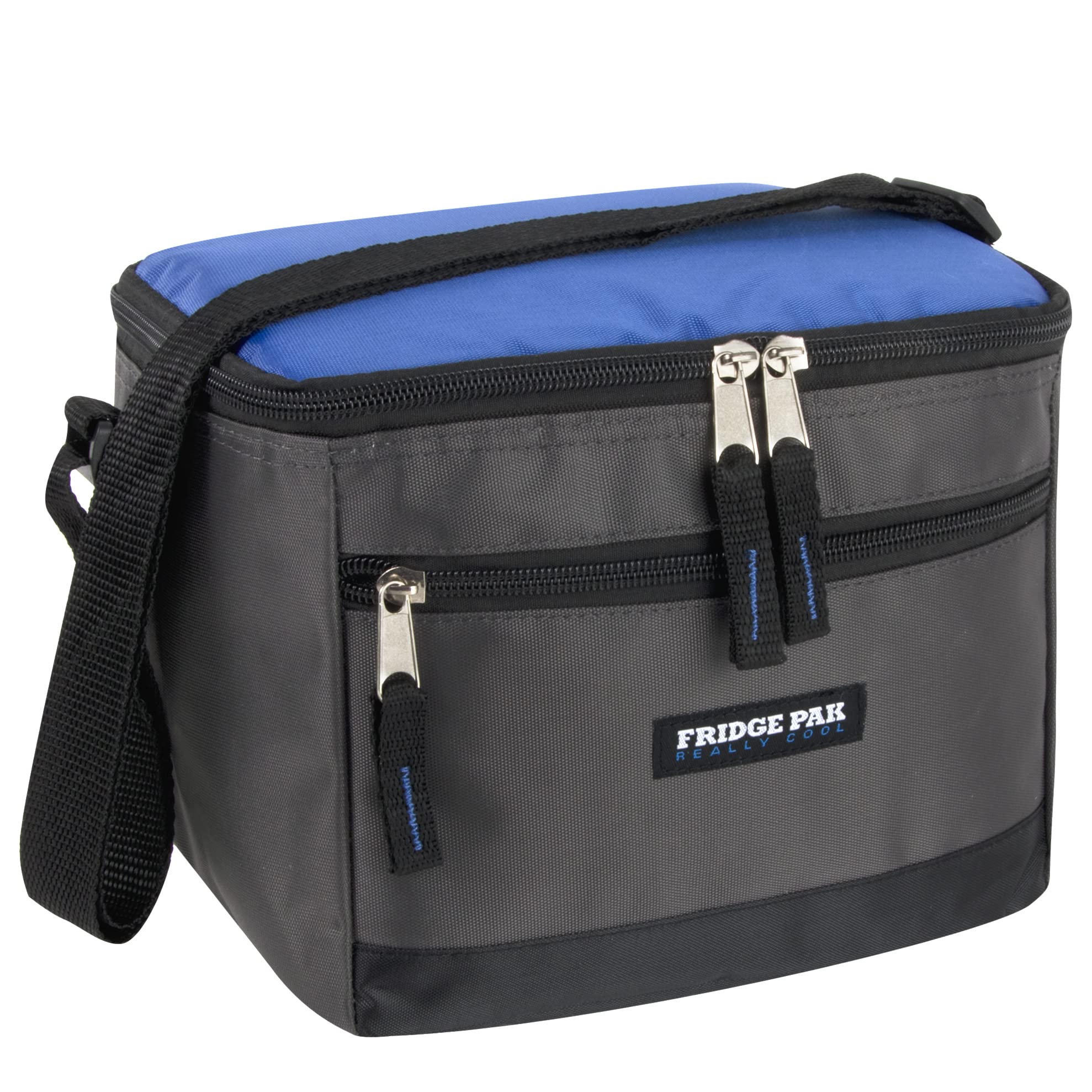 6 Can Insulated Cooler Bag for Men - Waterproof & Leakproof Soft Lunch Cooler (Blue/Grey) - Perfect for Picnics, Beach Trips & Outdoor Adventures