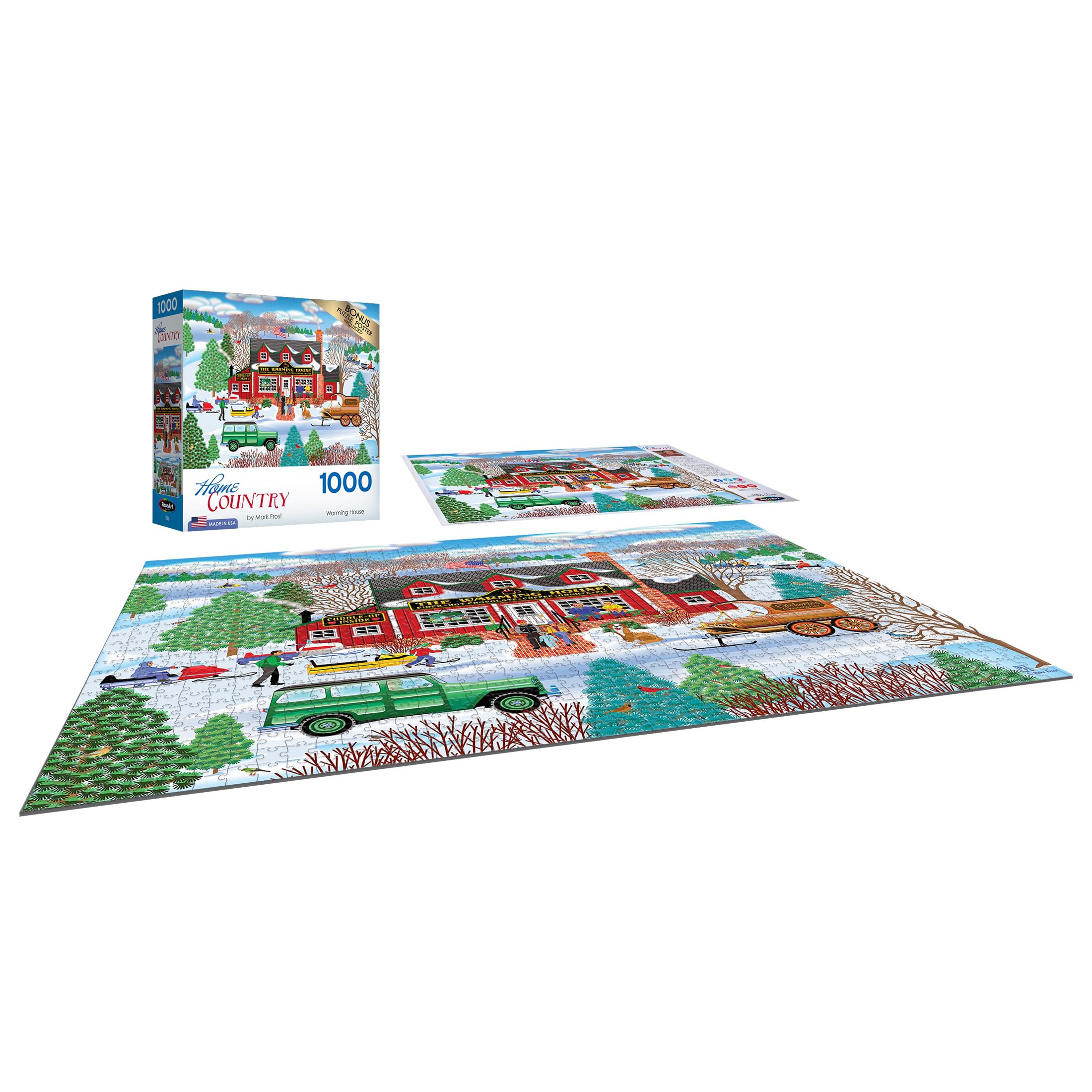 RoseArt 1000 Piece Jigsaw Puzzle for Adults - Warming House Home Country Scene - Challenging Puzzle for Family Game Night & Relaxation