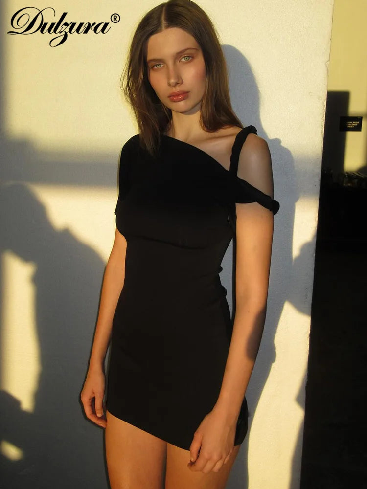 Asymmetrical Mini Dress for Women 2024 - Solid Color Summer Party Clubwear, Birthday Outfit, Wholesale Drop Shipping - Perfect for Nightclubs, Cocktail Parties & Special Occasions