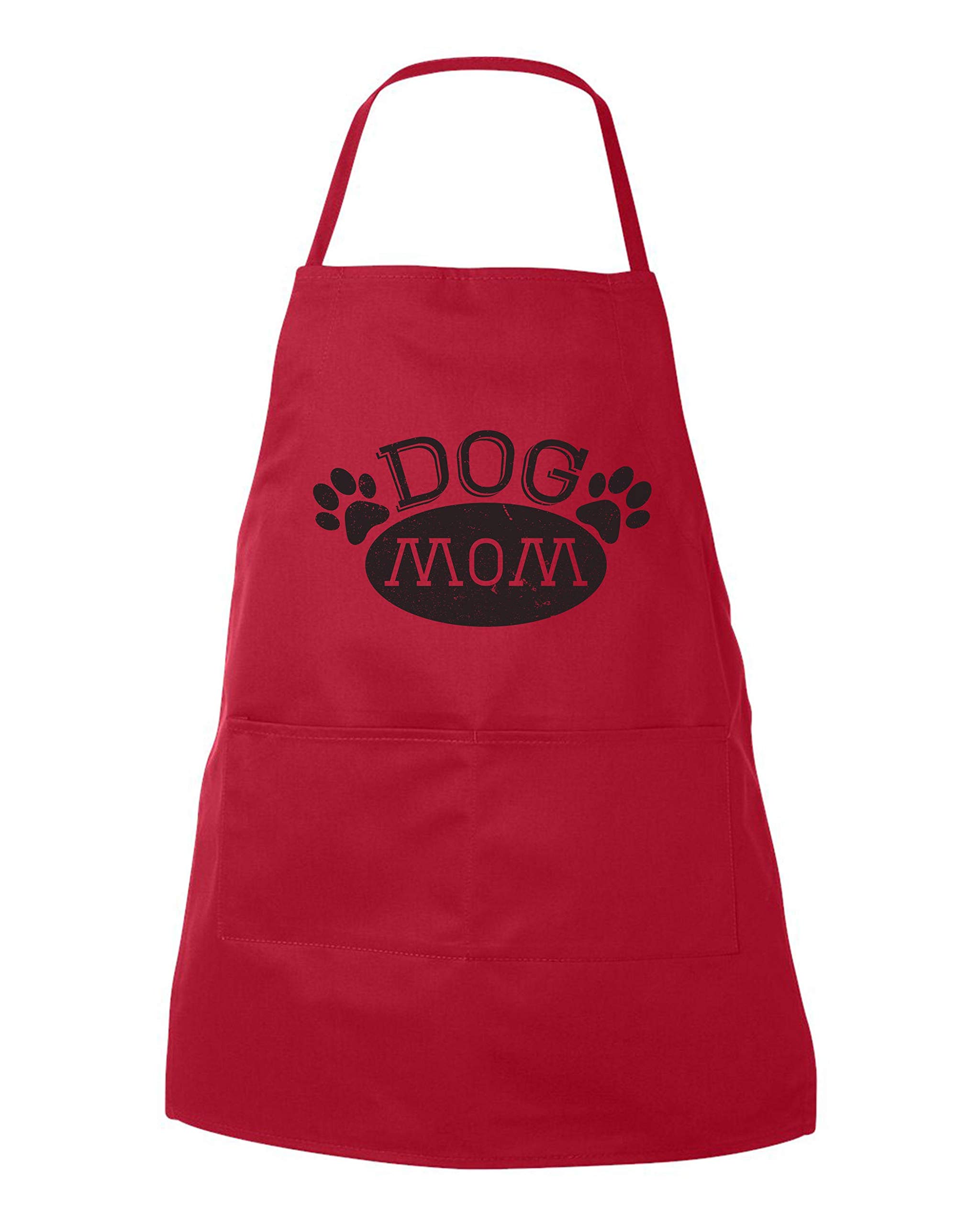 Baffle DOG MOM Apron for Women - Adjustable Kitchen Apron with Pockets - Perfect for Cooking, Baking, and Pet Care Activities