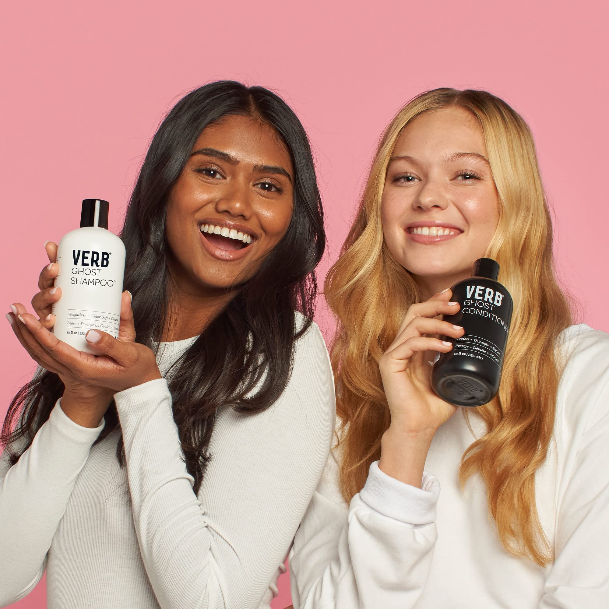 Verb Ghost Shampoo & Conditioner Set (12 fl oz) + Volume Dry Texture Spray (5 oz) + Ghost Hair Oil (2 oz) - Hydrating Hair Care Bundle for Fine & Damaged Hair - Perfect for Daily Use, Styling & Salon-Like Results at Home