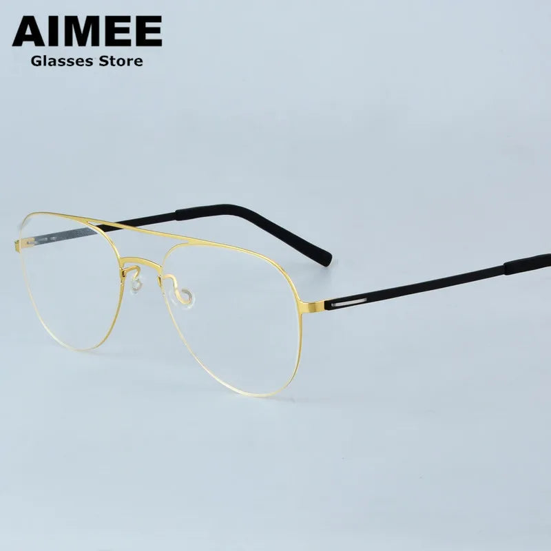 Aimee Women's Full Rim Oval Titanium Double Bridge Eyeglasses 99805 - Lightweight & Durable Eyewear for Work, Reading & Fashion