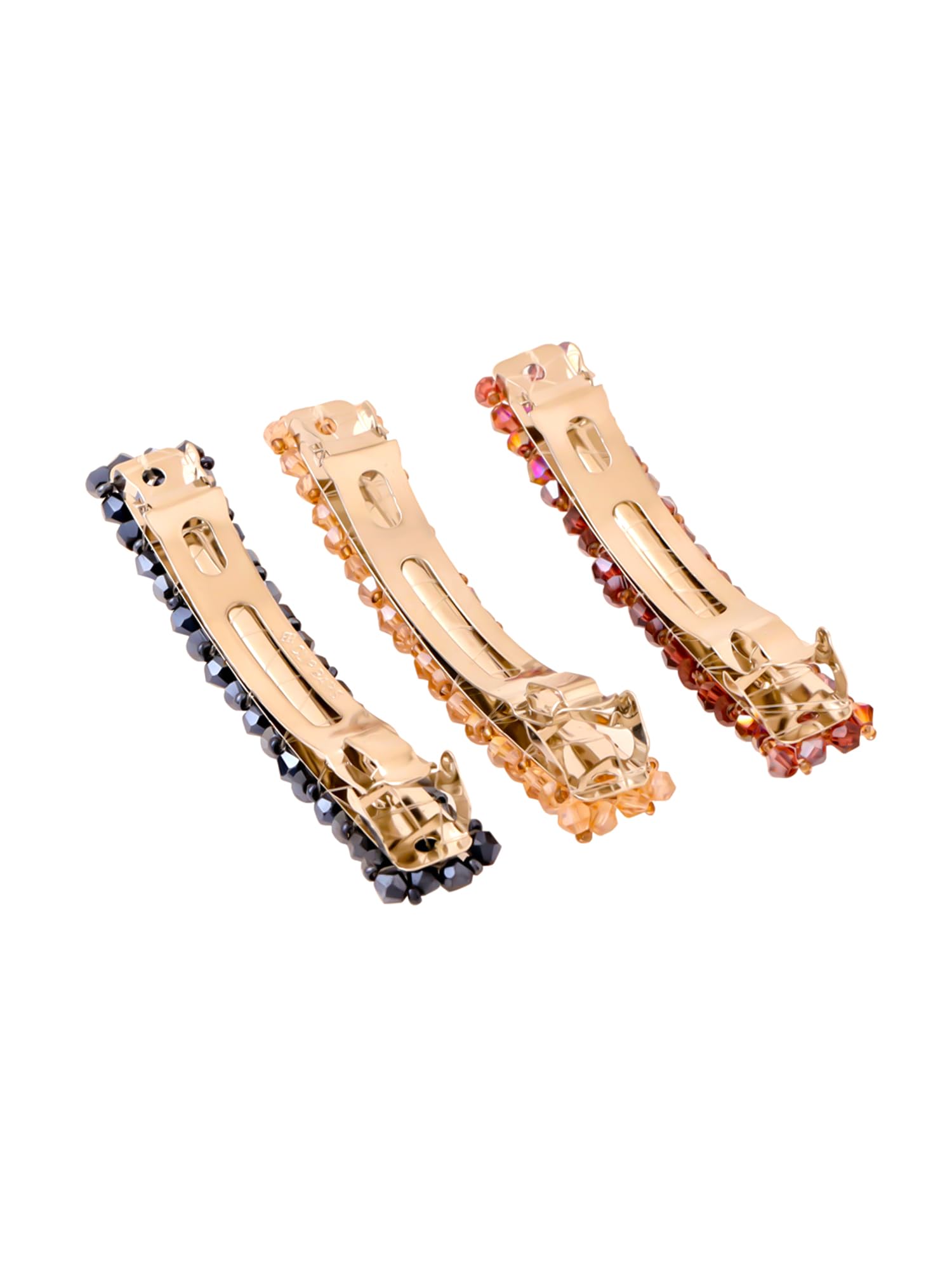Yellow Crystal French Barrette Hair Clips for Women & Girls - Elegant Hair Accessories for Daily Wear, Parties & Gifts