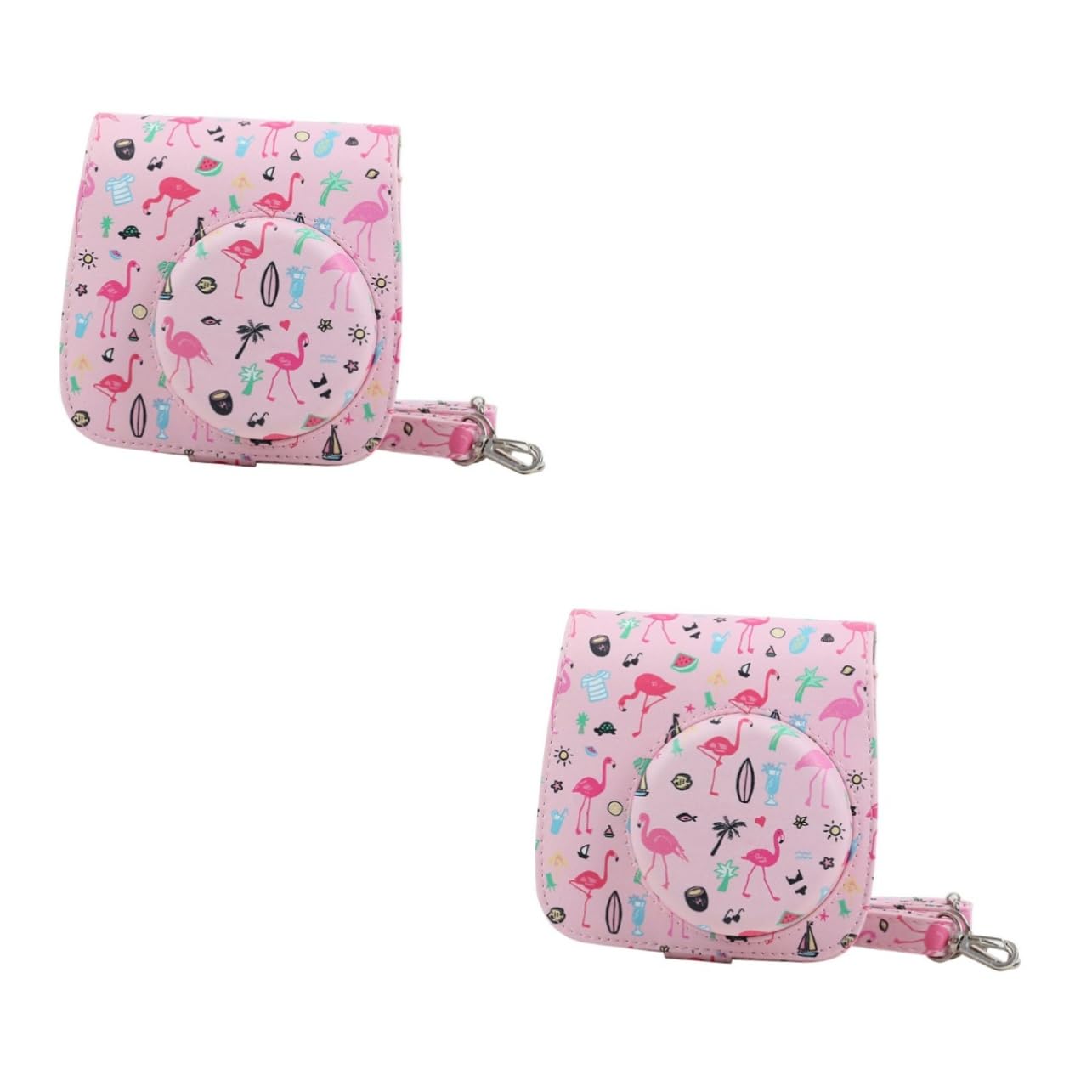 Homoyoyo 2-Pack Cute Pink Camera Bag for Fujifilm Instax Mini 9 - Waterproof Instant Camera Case with Adorable Pattern, Perfect for Travel & Photography Enthusiasts