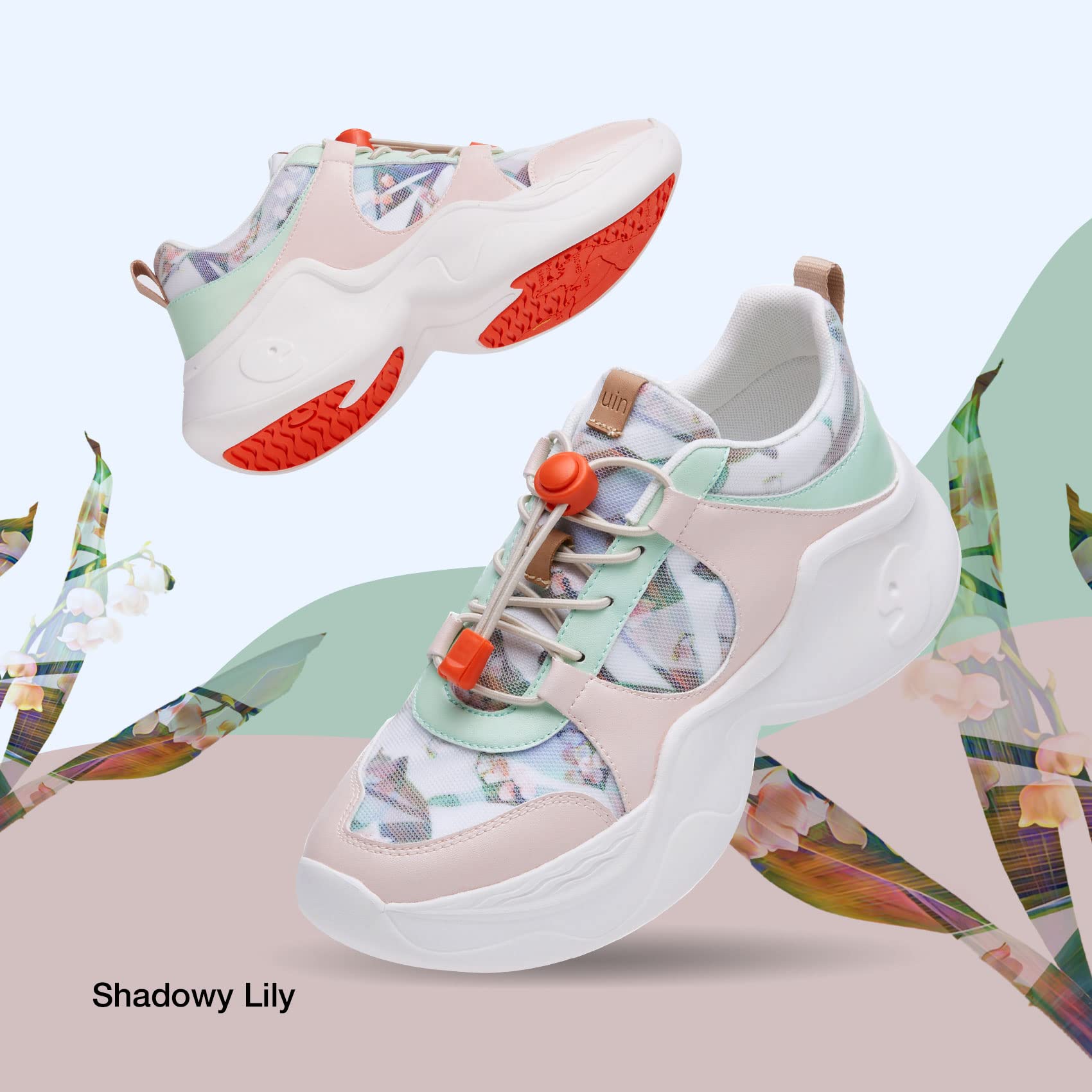 UIN Women's Chunky Fashion Sneakers - Comfortable Walking Shoes with Art Painting Design for Casual Wear & Travel | Dad Shoes Style Palma (Size 5) | Perfect for Daily Outfits, Street Style & Vacation Adventures