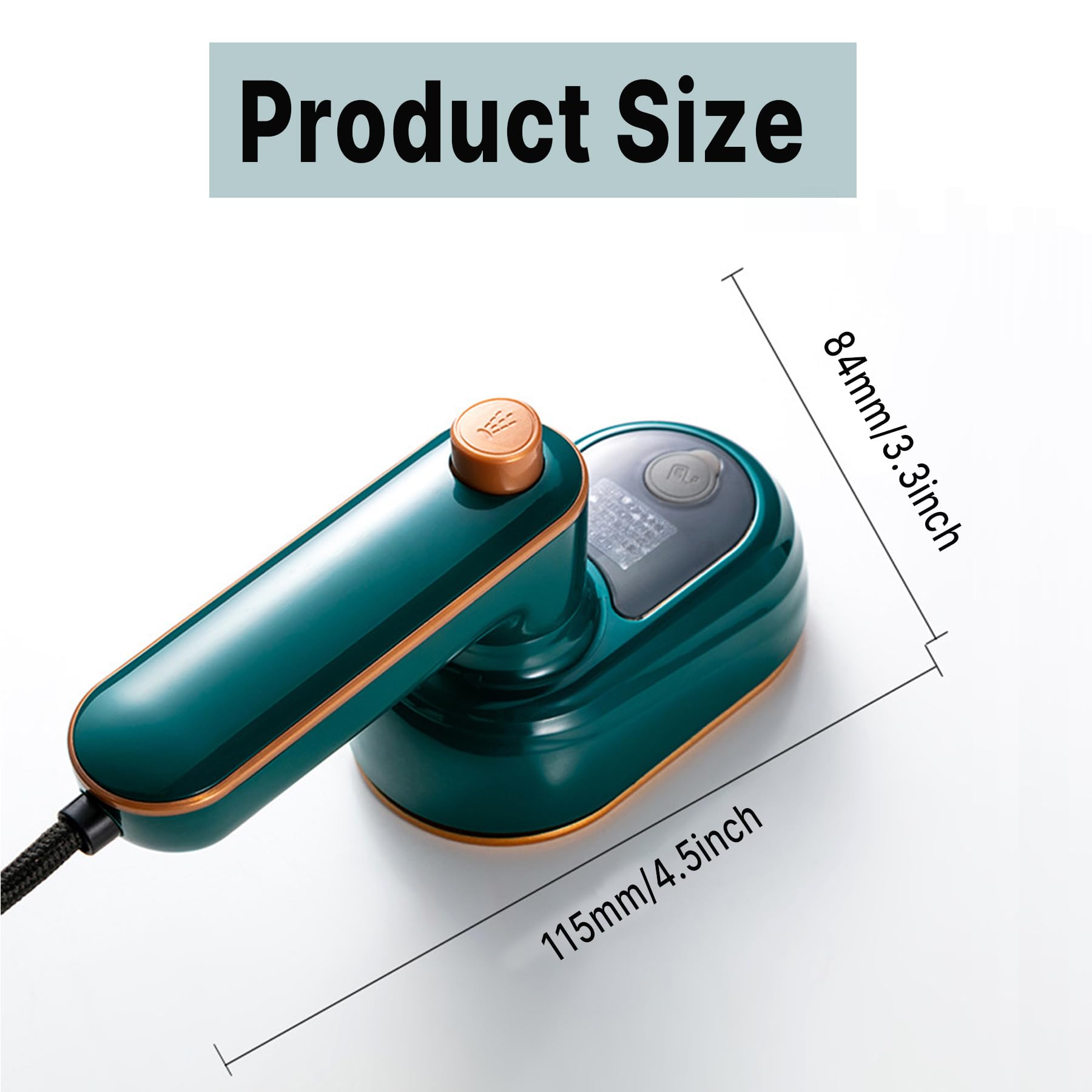 T TOVIA Portable Handheld Steamer for Clothes - Mini Travel Steamer Iron for Shirts, Dresses, Hats, Pillows & Crafts | Compact & Lightweight | Perfect for Travel, Dorm, Home & Office Use (Green)