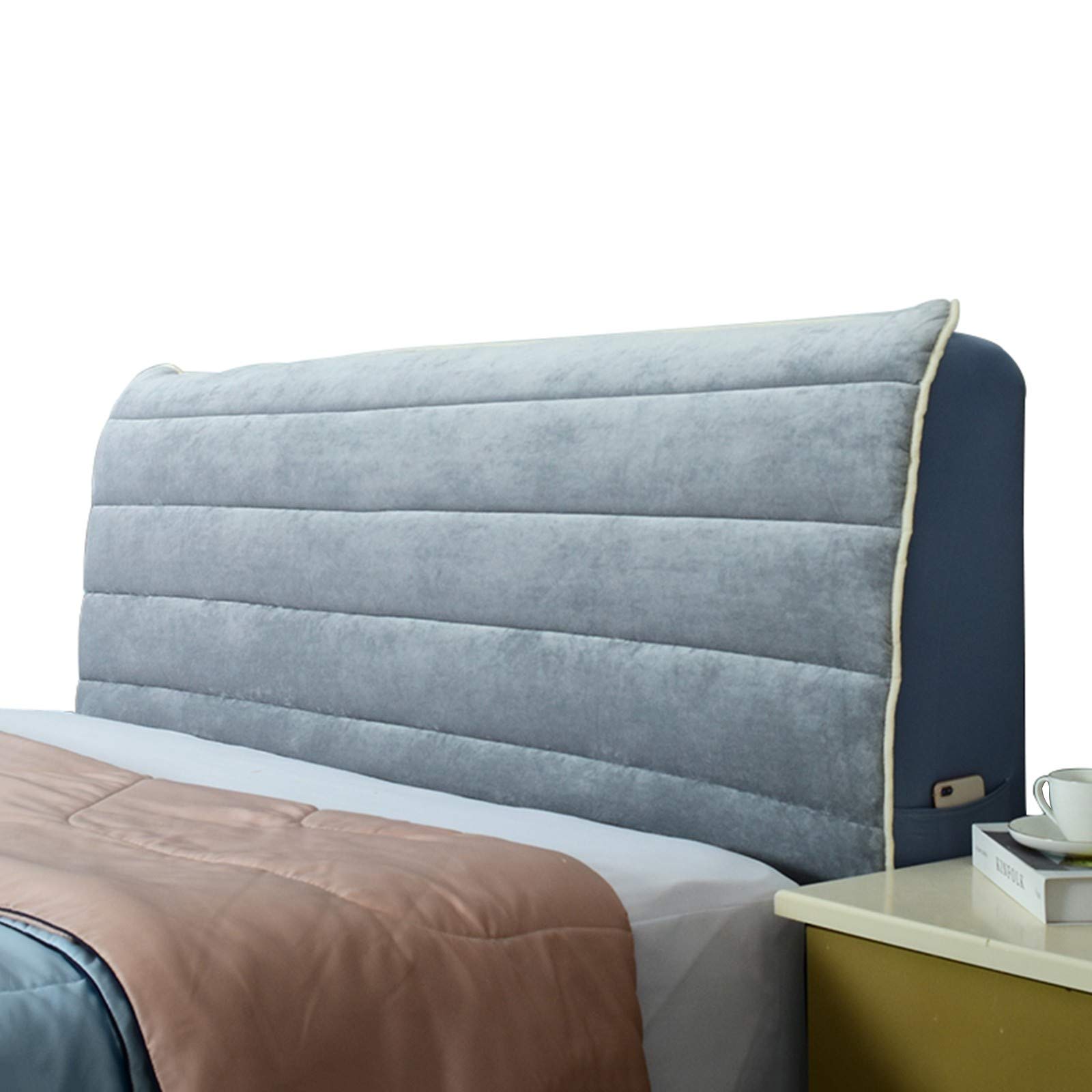 PPGE Stretchable Thickened Headboard Slipcover Protector - Dustproof Washable Bed Headboard Cover for Single/Double/King Size Beds (180CM, Gray) - Perfect for Bedroom Decor & Home Protection