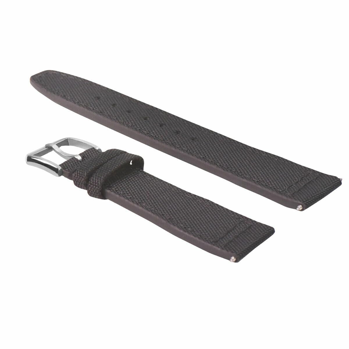 20mm Canvas Leather Watch Band Strap for IWC Pilot & Portuguese - Durable Replacement Strap for Top Gun Series - Perfect for Casual, Business & Outdoor Activities