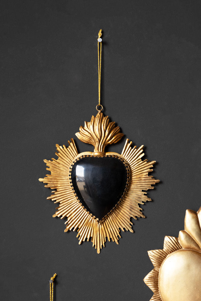 Elegant Black Heart Star Hanging Ornament - Christmas Tree Decoration, Home Decor, Party Hanging Decorations for Holiday, Wedding, Bedroom & Gift Giving
