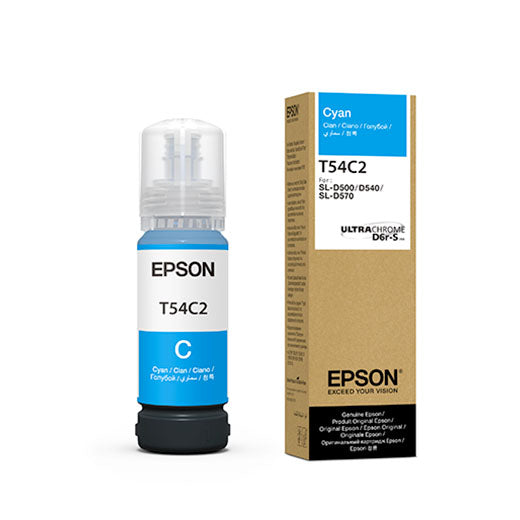 Epson SureLab D570 UltraChrome Cyan Ink Bottle 70ml (T54C220) - High-Quality Photo Lab Printer Ink for Professional Photography & Commercial Printing