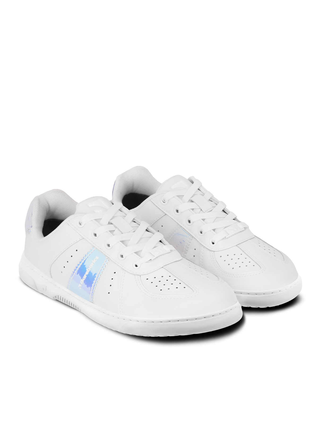 Barefoot Sneakers for Women - Barebarics Icara White & Pastel Iridescent Minimalist Shoes | Comfortable Zero Drop Walking Shoes for Gym, Running & Everyday Wear