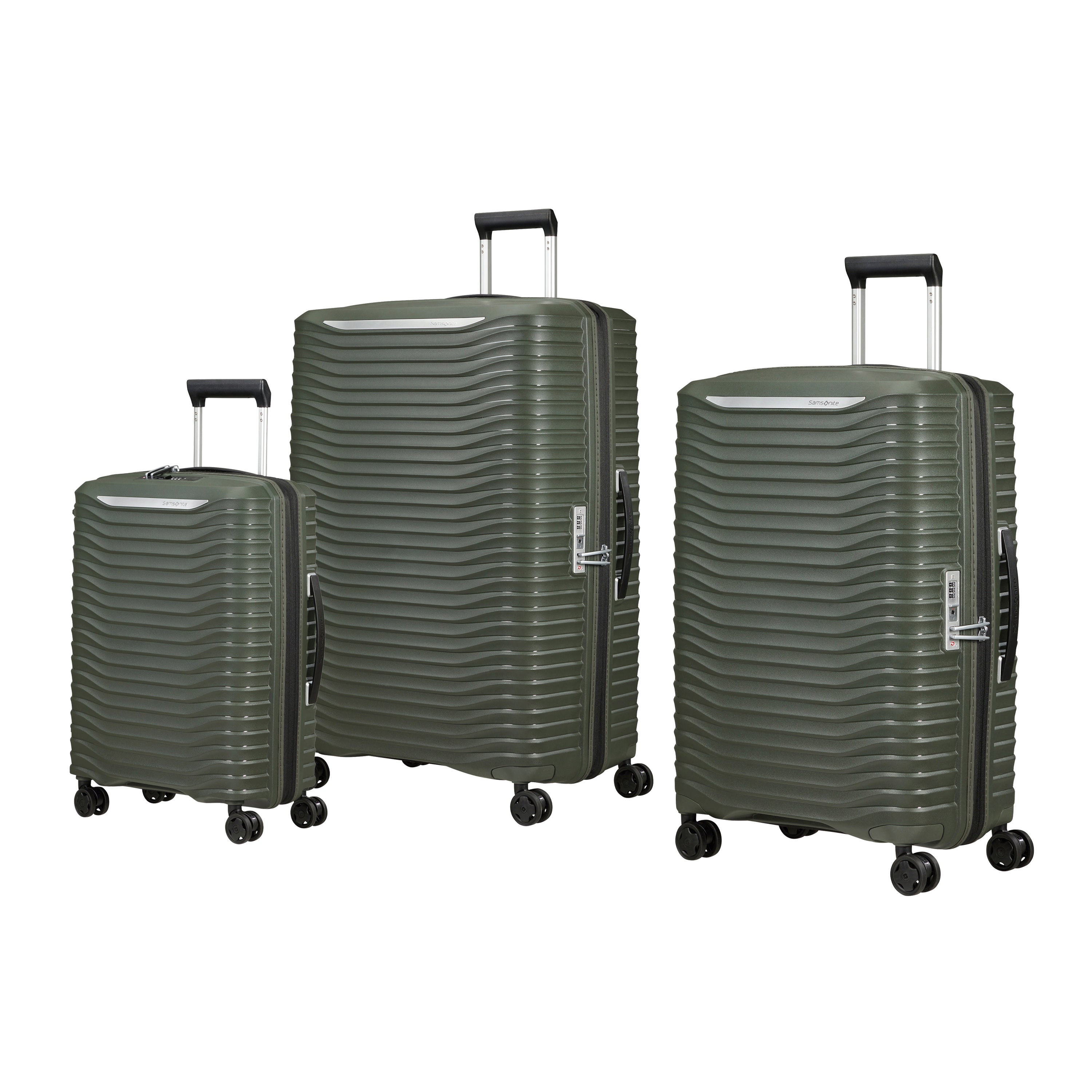 Samsonite Upscape Spinner Expandable 3 Piece Luggage Set - Lightweight Hardside Suitcases with 360° Wheels for Travel, Business & Vacation (Black)