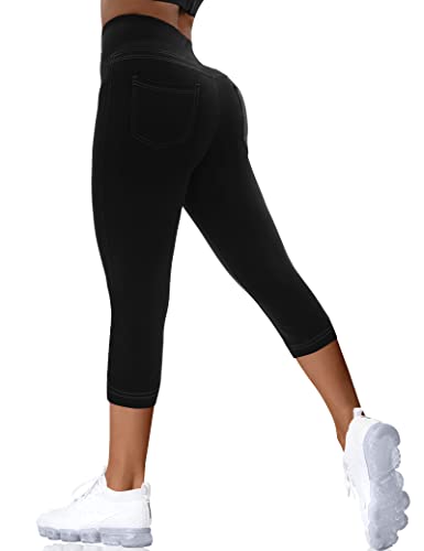 Solid Black Capris