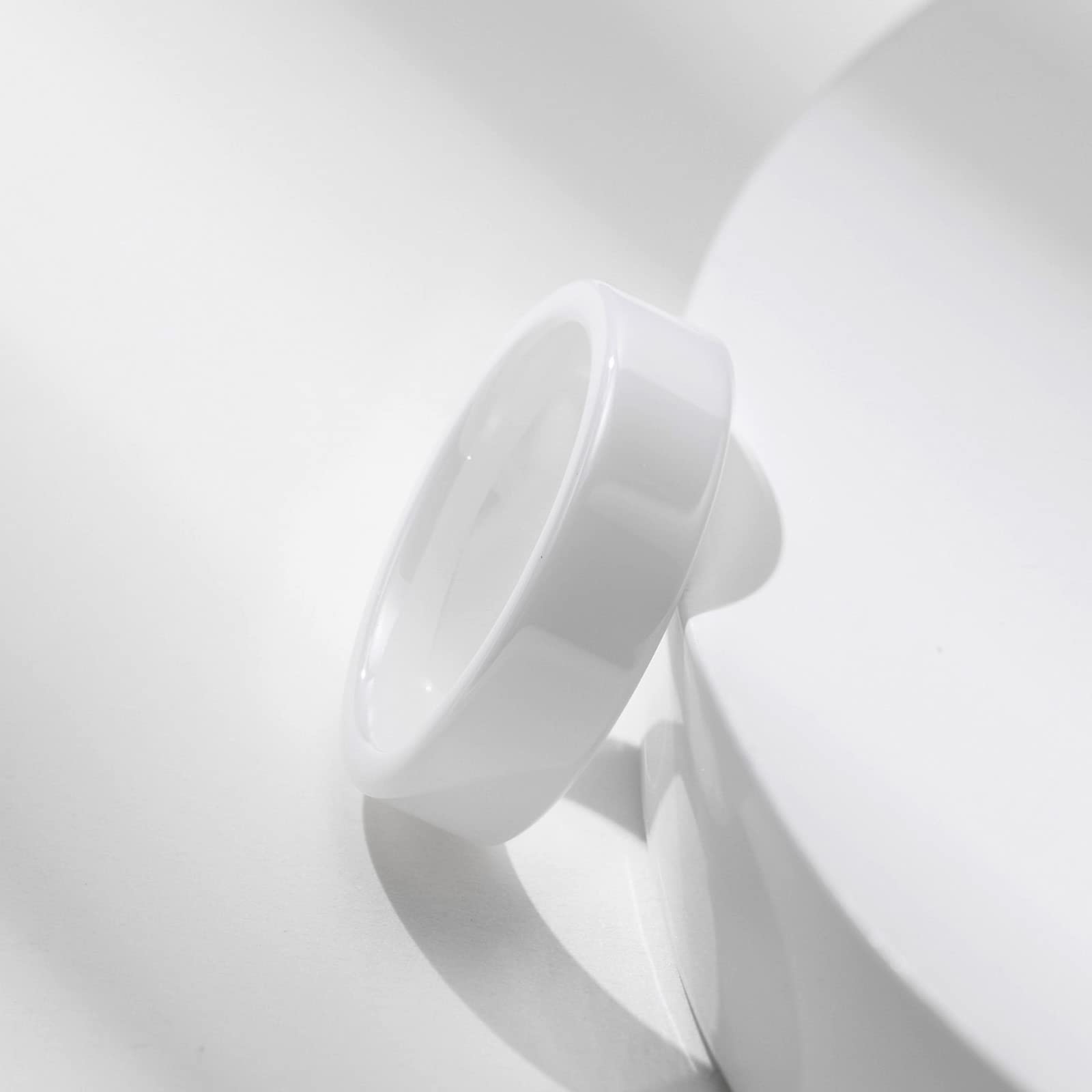 6MM Comfort Fit Ceramic Rings for Men - White & Black Plain Band Wedding Promise Rings for Him | Durable & Hypoallergenic Jewelry for Everyday Wear, Gifts & Special Occasions