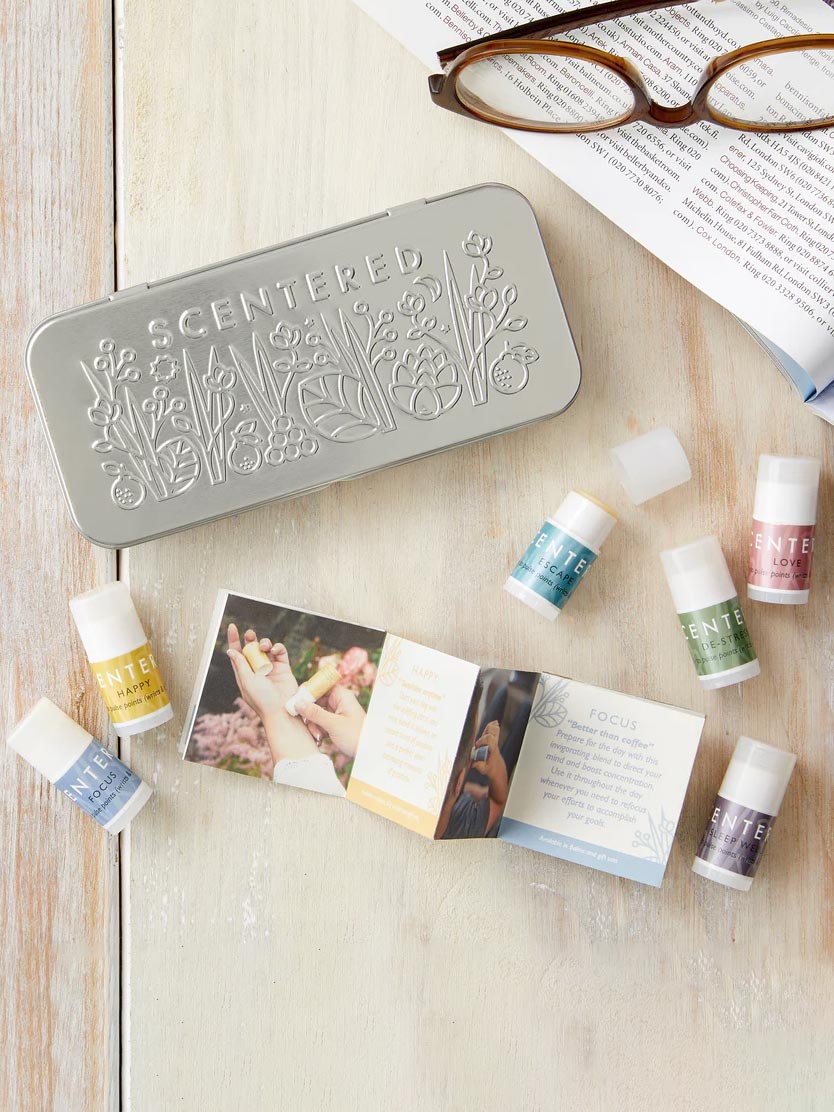 Scentered Aromatherapy Discovery Tin Set - 6 Essential Oil Blends for Stress Relief & Relaxation - Perfect for Home, Office & Travel Use
