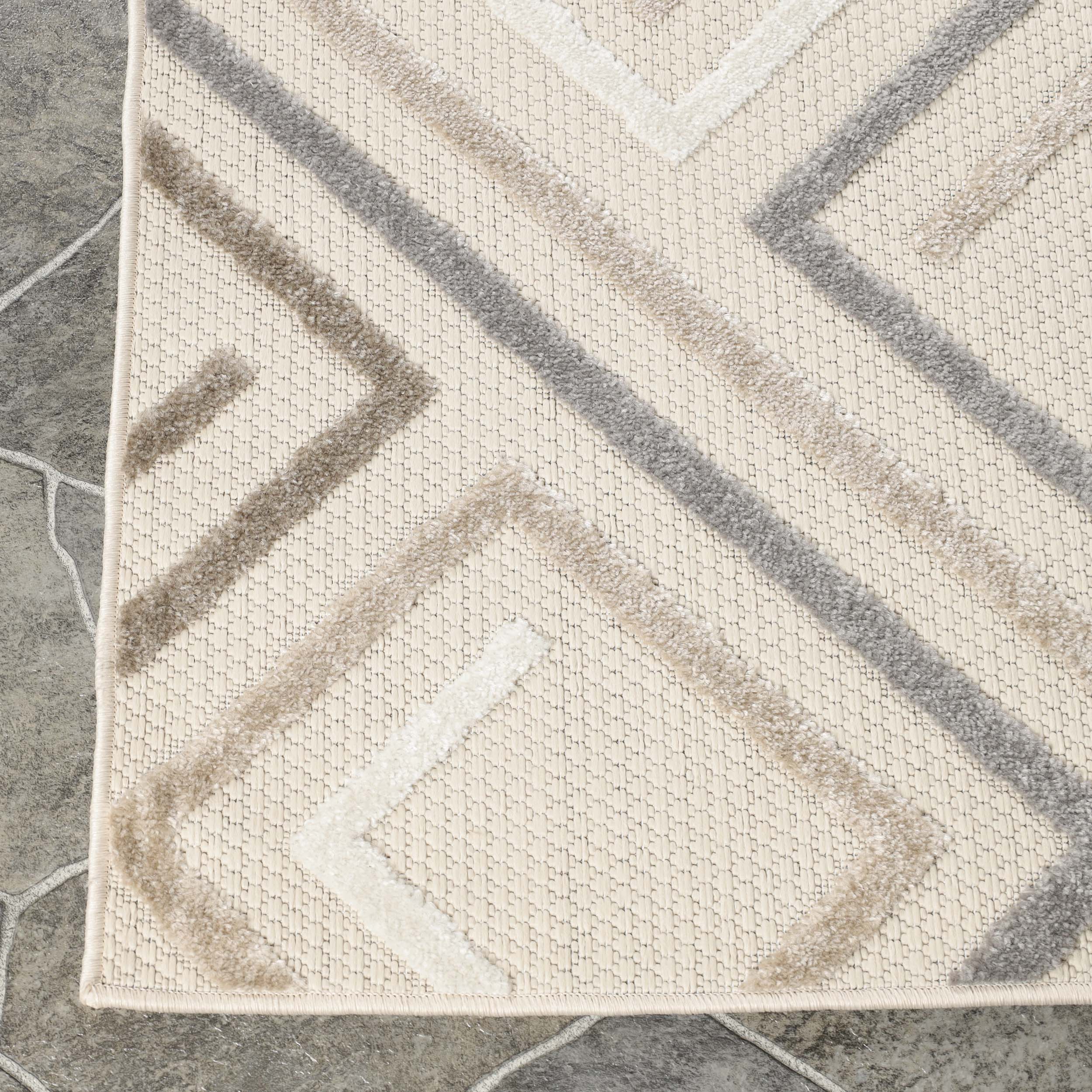 Stylish Geometric Modern Indoor Outdoor Area Rug - Perfect for Living Room, Patio, and Bedroom Decor