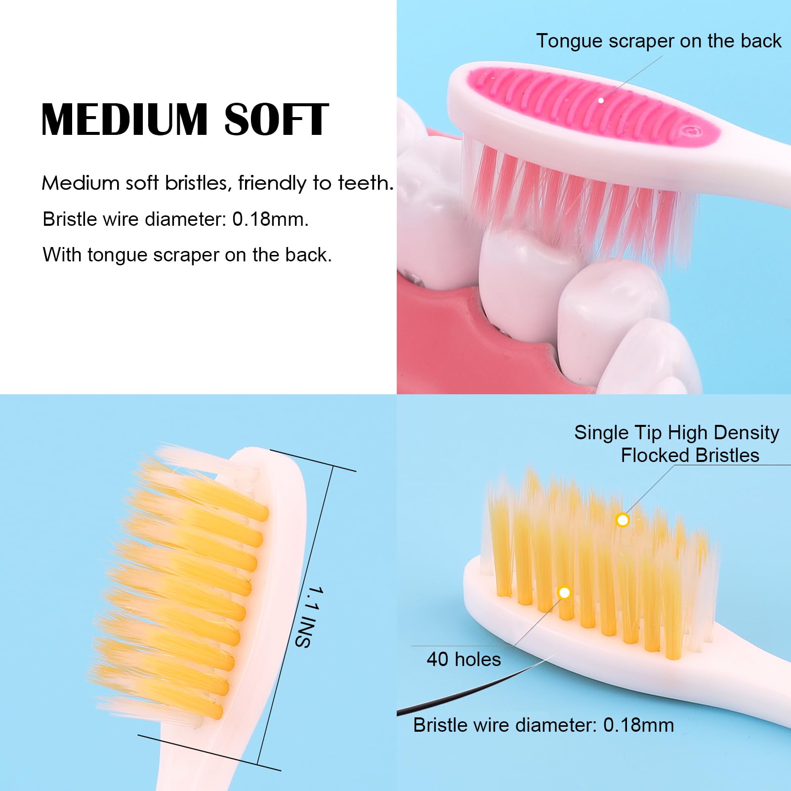 EasyHonor Bulk Travel Toothbrushes - 12 Pack Foldable Portable Toothbrushes with Case, Soft Bristles for Sensitive Teeth | Individually Wrapped for Hygiene | Perfect for Travel, Camping, School & Home Use