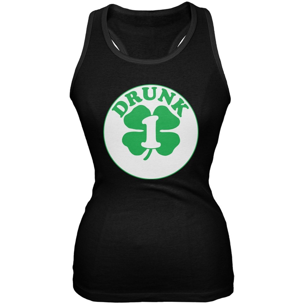 St. Patrick's Day Irish Drunk One Black Junior's Soft Tank Top - Perfect for Pub Crawls, Irish Festivals & St. Paddy's Day Celebrations