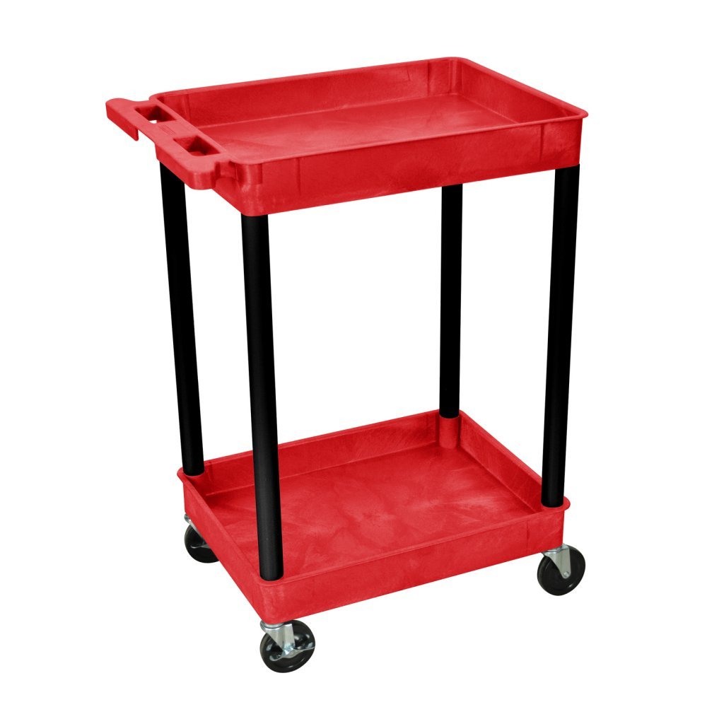 Luxor 2-Shelf Rolling Utility Cart with Sturdy Legs - Perfect for Kitchen, Bathroom, Office & Home Organization Storage