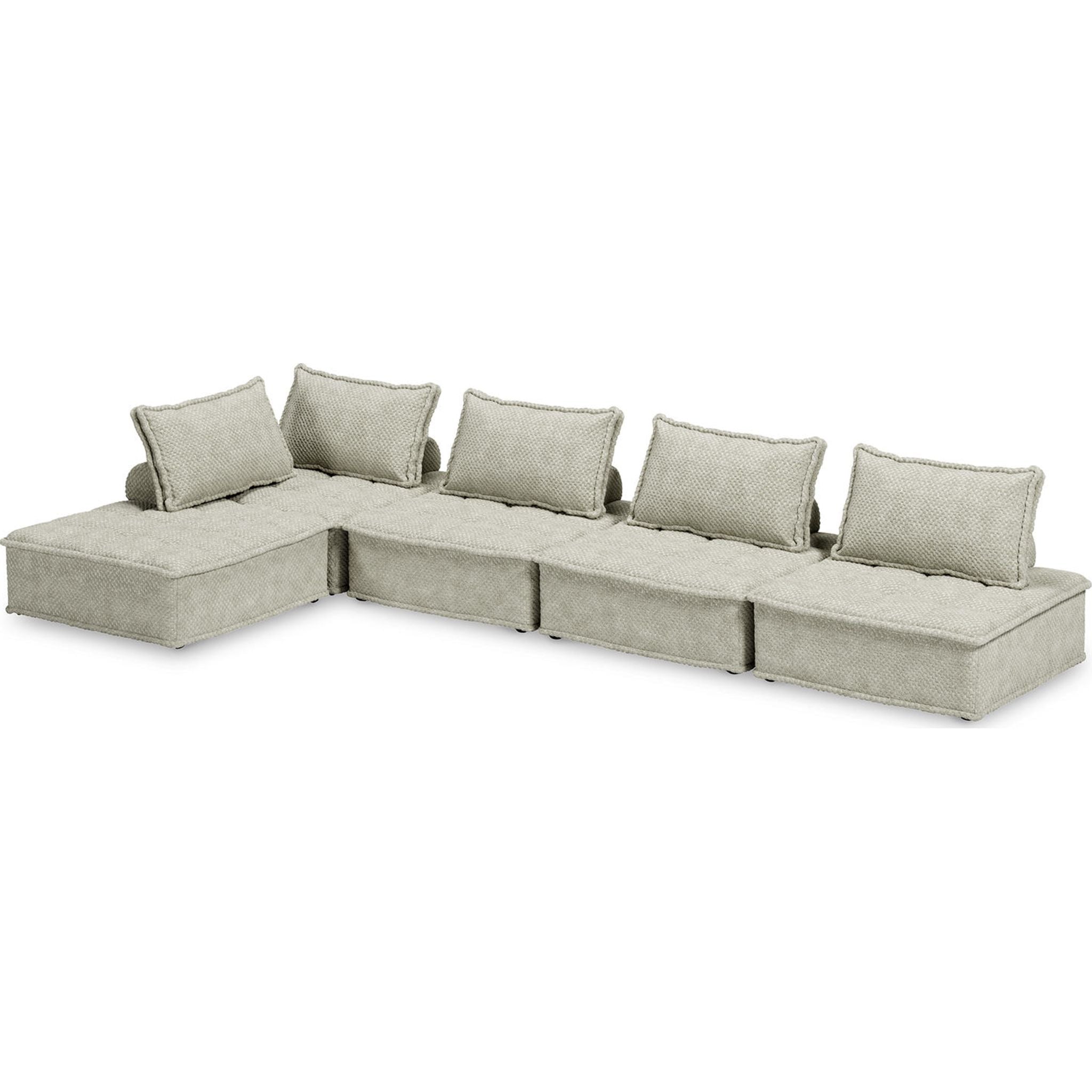 5-Piece Modular Sectional Sofa Set - Modern L-Shaped Couch with Reversible Chaise for Living Room, Family Room & Home Theater