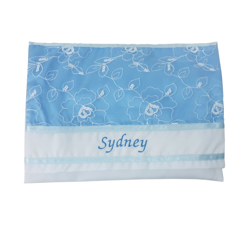 Elegant Sheer Blue Floral Tallit for Women & Girls - Perfect for Bat Mitzvah Ceremonies & Jewish Prayer Shawl - Lightweight Decorative Prayer Shawl for Synagogue, Weddings & Special Occasions