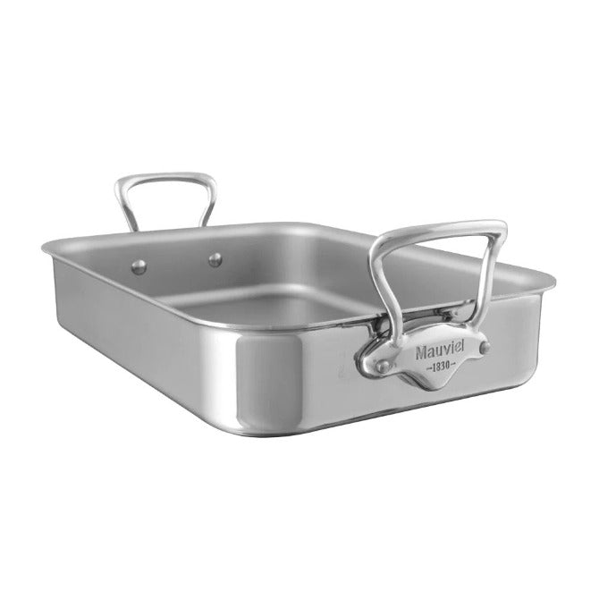 Mauviel M'COOK 5-Ply Stainless Steel Roasting Pan - Professional Oven Cookware for Roasting Turkey, Chicken, Vegetables & Baking (Perfect for Holiday Dinners & Family Meals)