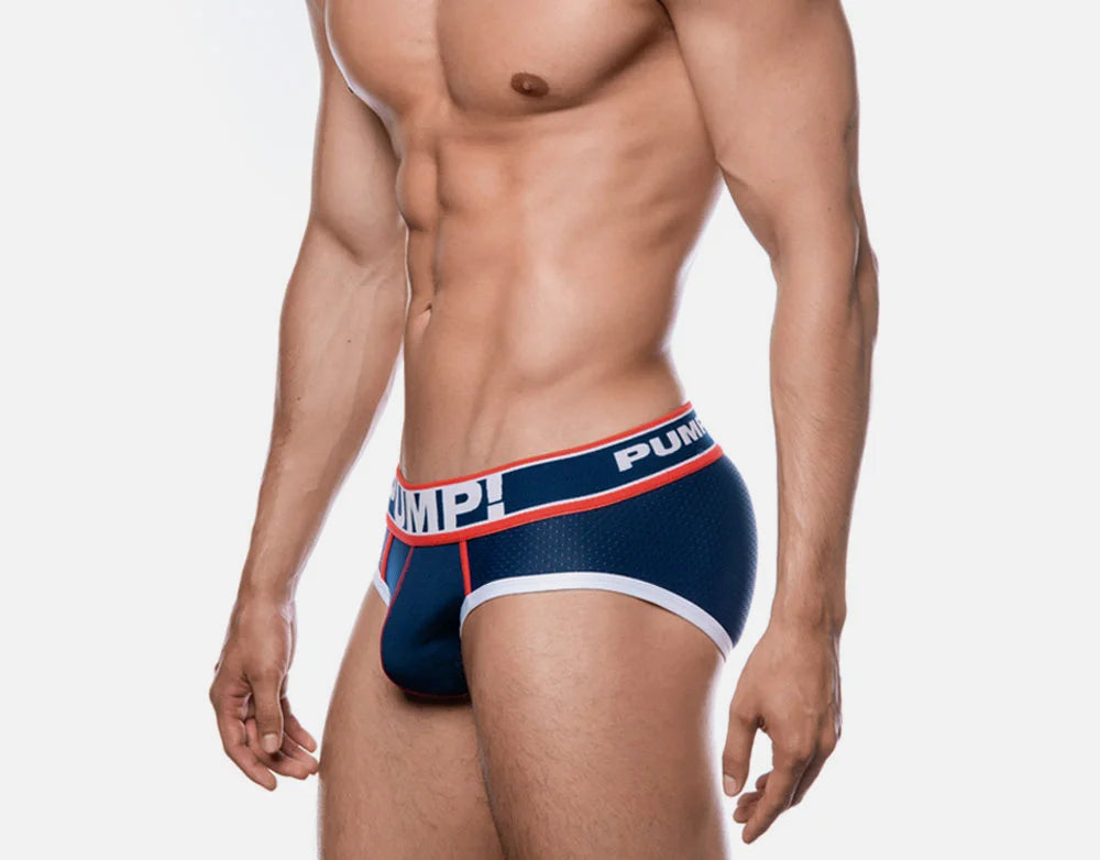 Big League Mesh Briefs for Men - Comfortable PUMP! Navy Underwear for Sports & Everyday Wear