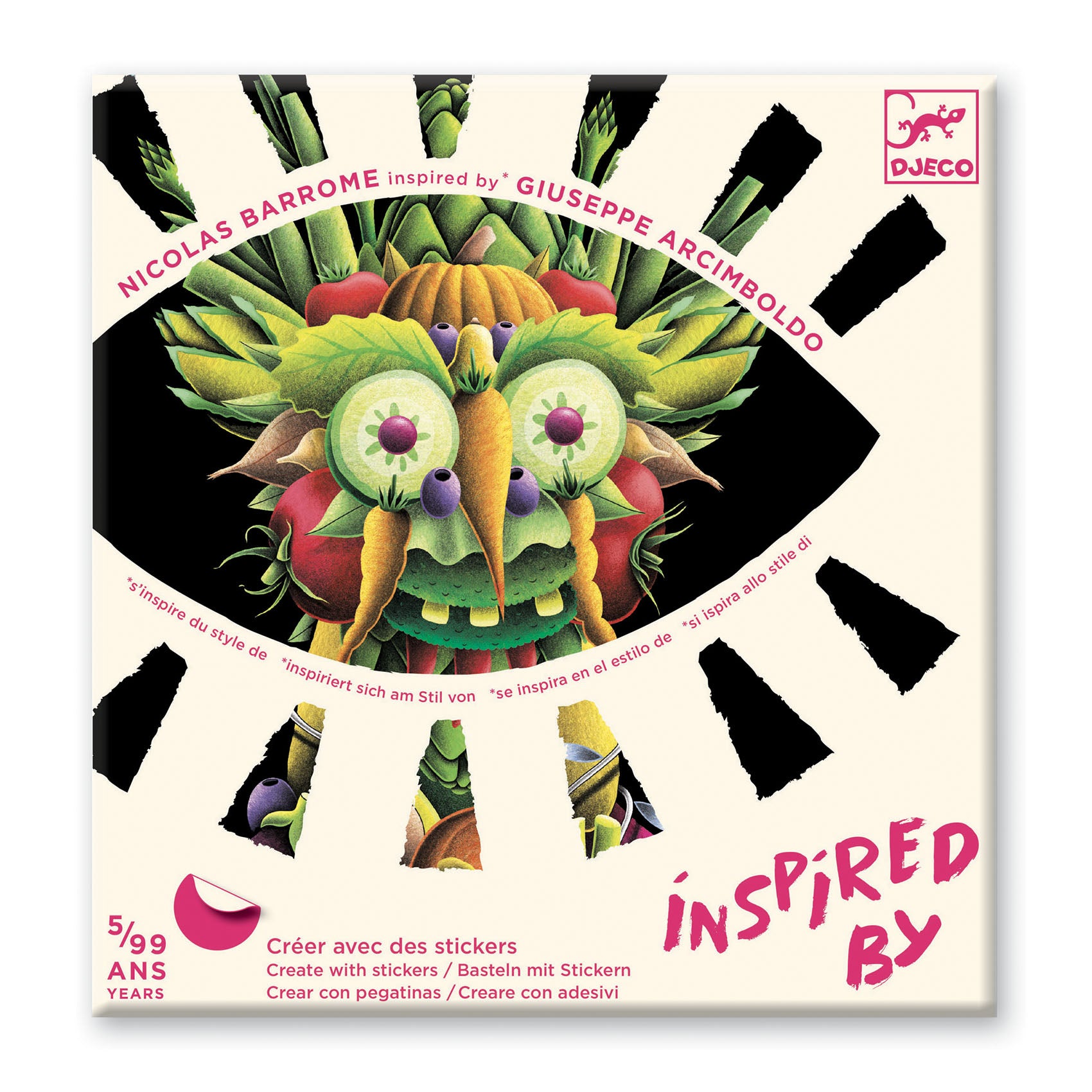 DJECO Inspired by Spring Vegetables (Arcimboldo) - Creative Collage Art Kit for Kids | Fun Spring-Themed Educational Activity for Home & Classroom
