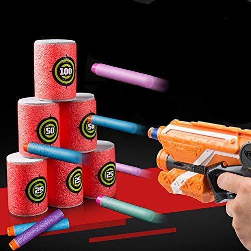EVA Foam Gun Shoot Soft Targets - 18 Pack Kids Toy Blaster Ammo for Nerf Guns | Outdoor Play, Birthday Party Gifts & Backyard Games