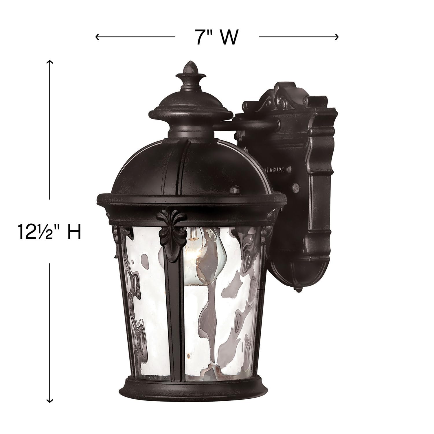 Hinkley Windsor Collection European Style Small Outdoor Wall Light Fixture - Black - Perfect for Porch, Patio, and Garden Lighting