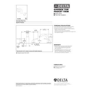 Delta T5722 Roman Tub Faucet with Handles - Premium Chrome Bathroom Fixture for Luxury Bathtubs - Perfect for Spa-Like Bathing Experience (Valve Sold Separately)