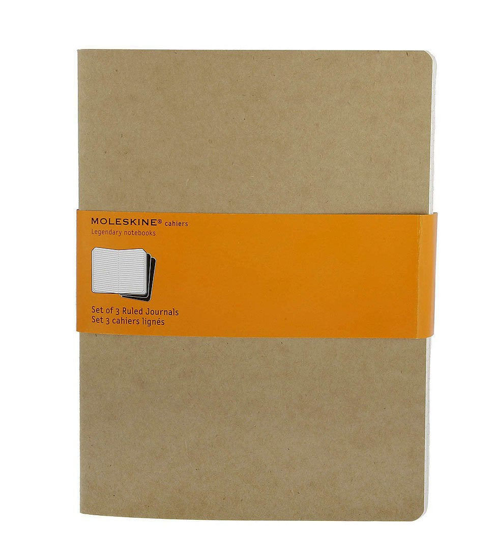 Premium Moleskine Ruled Cahier Journal Set - 3 Pack with Durable Cardboard Cover for Note Taking, Sketching & Daily Planning | Perfect for Students, Artists & Professionals