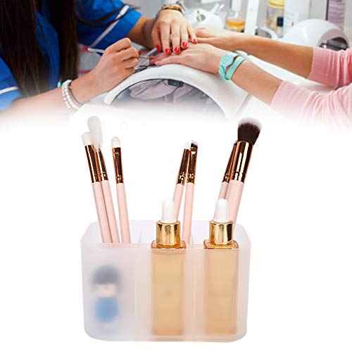 6 Grid Clear Nail Polish Organizer Box - Transposable Nail Art Storage Case for Home Salon & DIY Manicure - Perfect for Nail Tools, Brushes & Makeup Accessories (White)