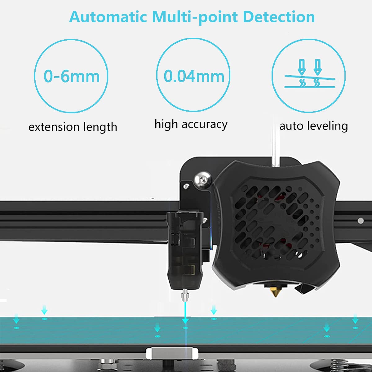 Creality CR Touch Auto Bed Leveling Sensor Kit - Compatible with Ender 3, Ender 3 V2, Ender 3 Pro, 3 Max, Ender 5 Pro & CR-10 3D Printers - Works with 32 Bit V4.2.2/V4.2.7 Mainboard - Metal Push Pin Design - Perfect for Precise 3D Printing and Improved Print Quality