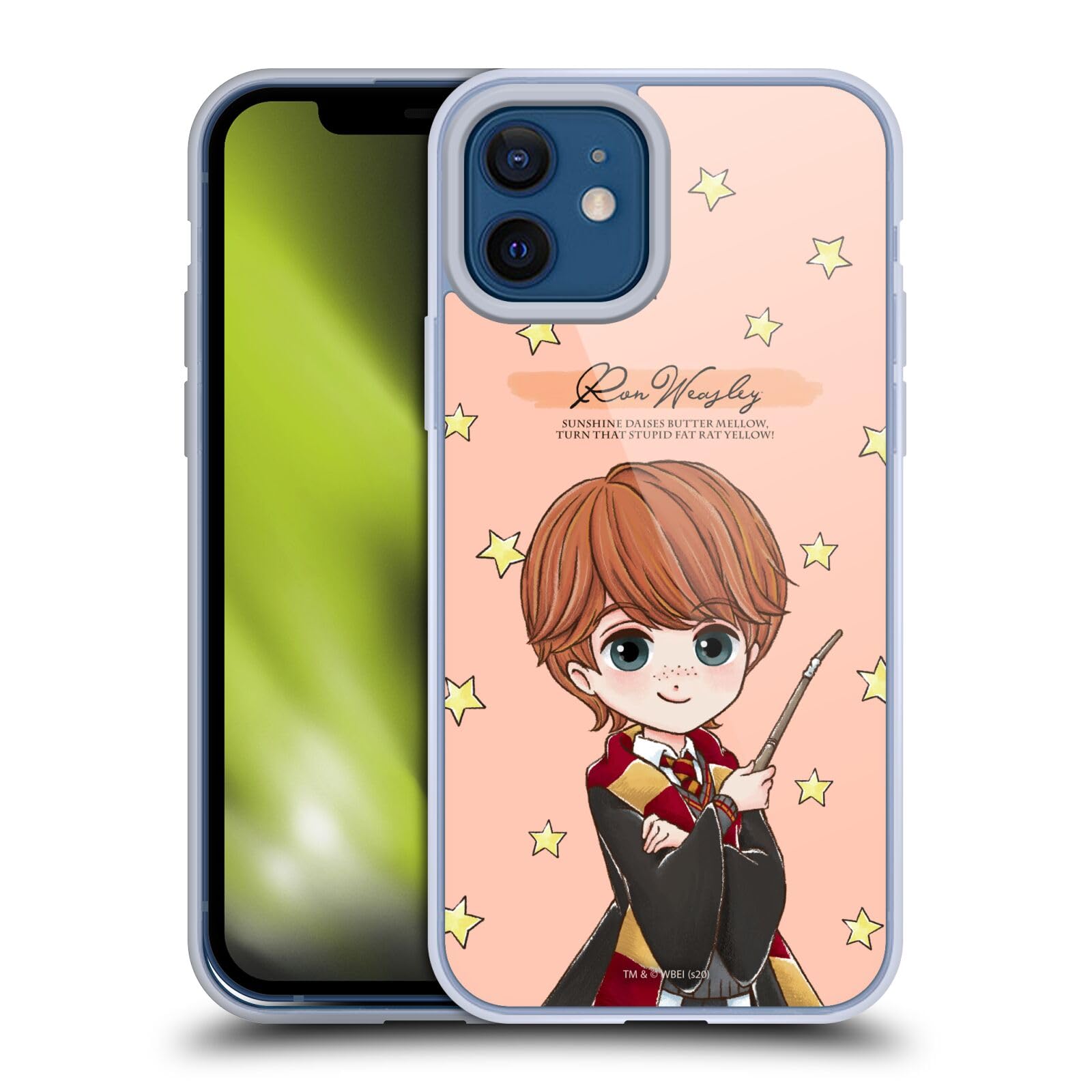 Harry Potter Ron Weasley Deathly Hallows iPhone 12 Case - Officially Licensed Soft Gel Phone Cover for Apple iPhone 12 & 12 Pro - Perfect for Fans, Daily Use & Gift Giving