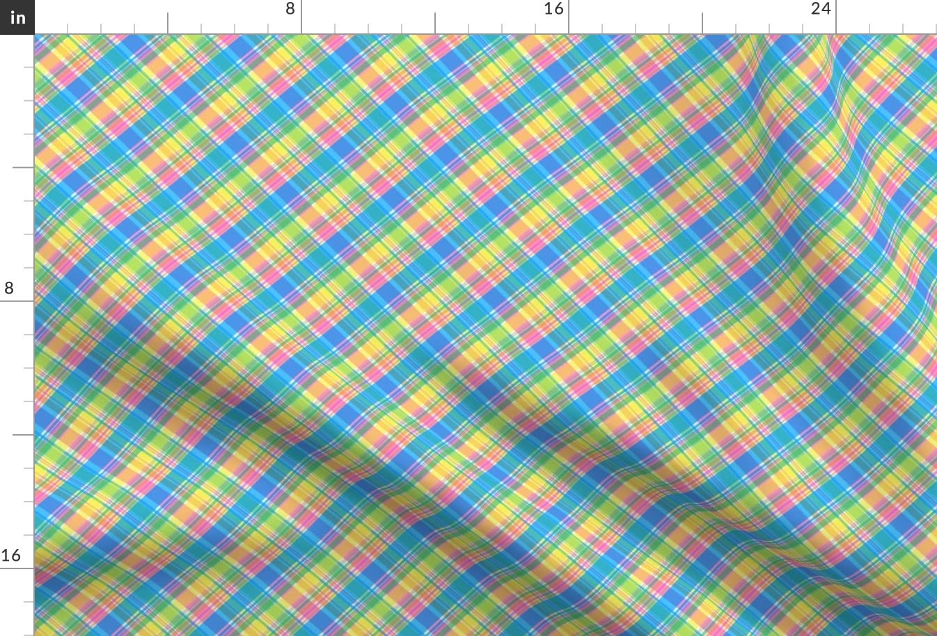 Spring Pastels Plaid Easter Printed Minky Fabric Fat Quarter - Soft Baby Blanket, Quilt Backing & Plush Toy Material - Perfect for DIY Sewing, Easter Crafts & Nursery Decor