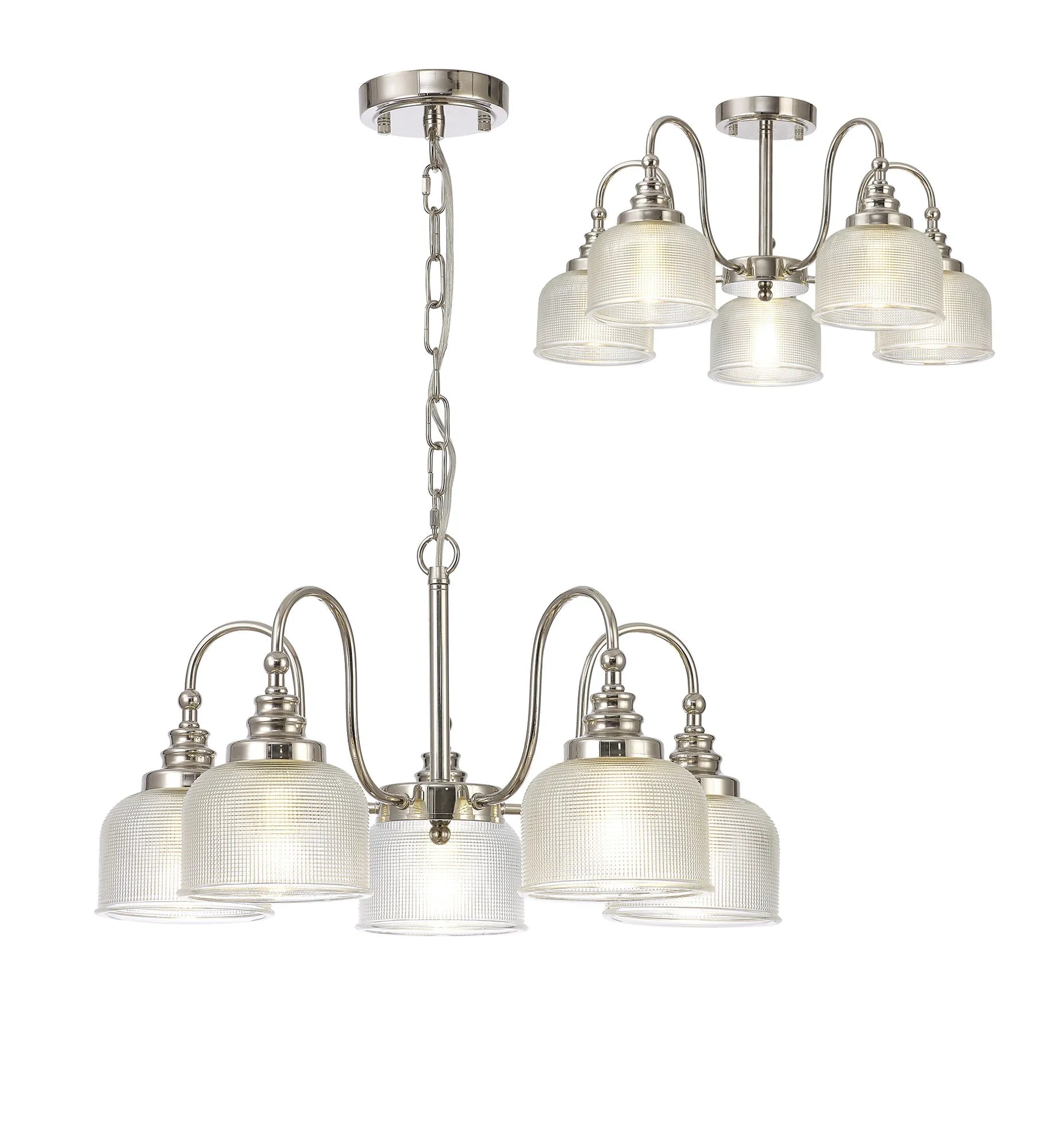 Cleron 3/5/8Lt Semi Flush Mount Pendant Light Fixture - Modern Ceiling Lighting in Multiple Colors for Living Room, Bedroom & Dining Room