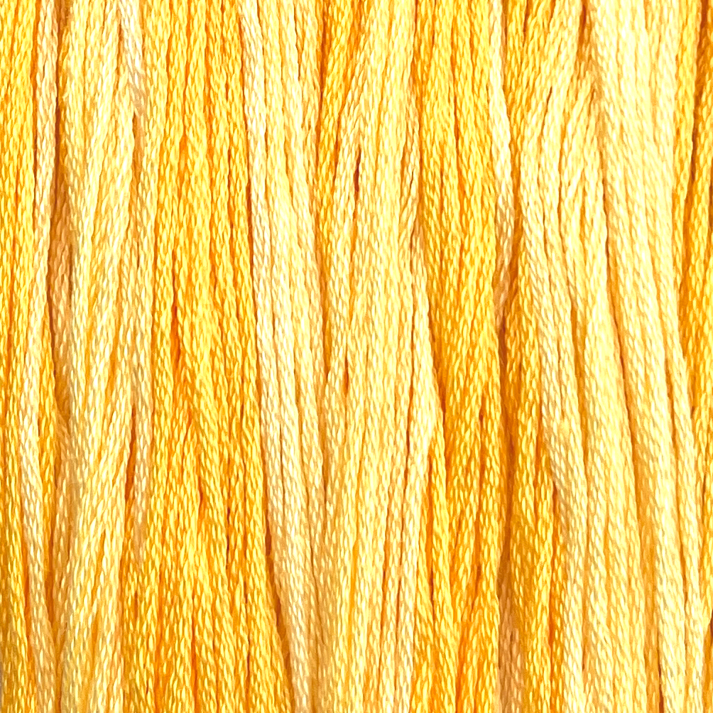 Hand Dyed 6-Strand Cotton Embroidery Thread - 8 Yards in Egg Yolk Yellow | Perfect for Cross Stitch, Needlework & DIY Craft Projects