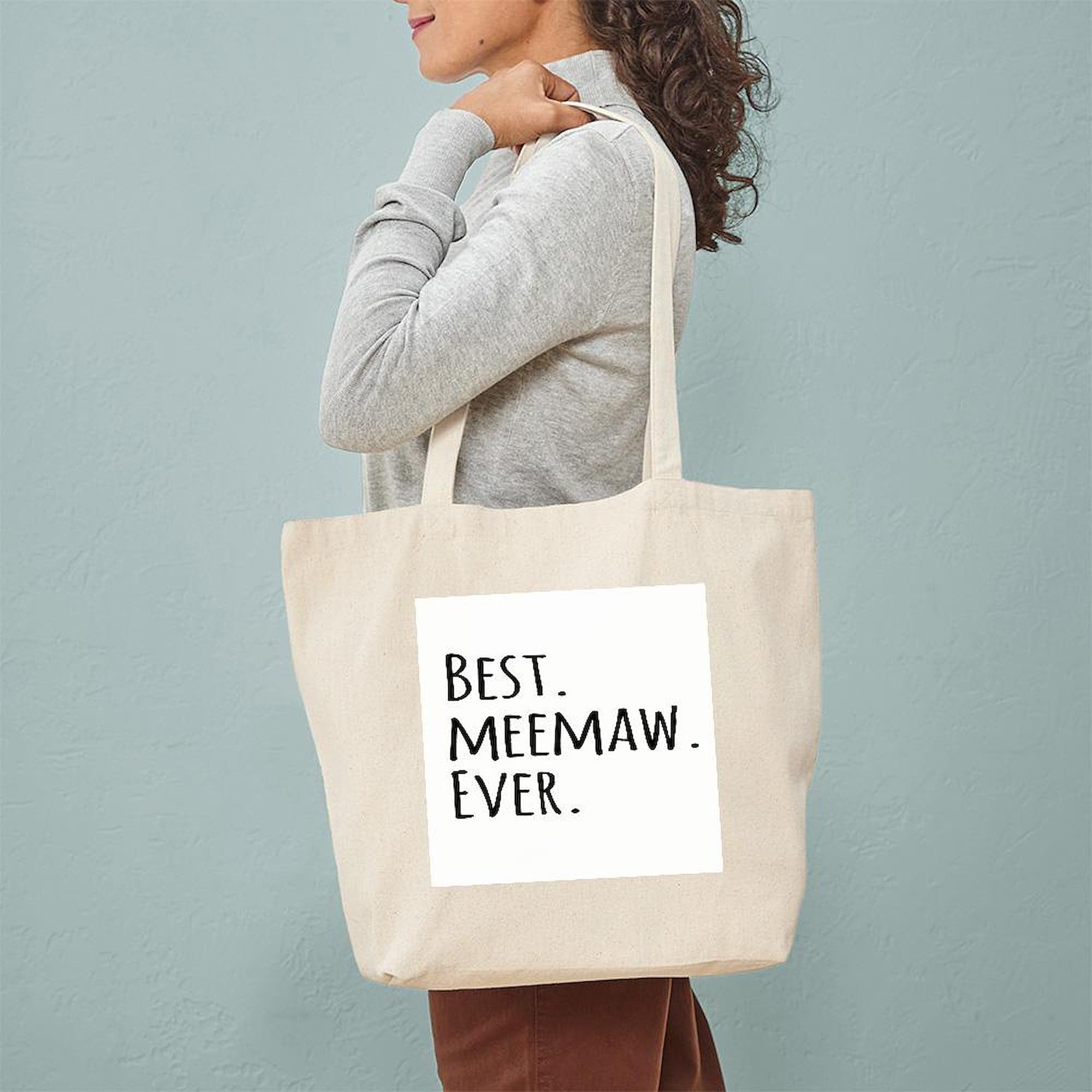 Best Meemaw Ever Tote Bag - Natural Canvas Reusable Shopping Bag for Groceries, Beach & Everyday Use | CafePress