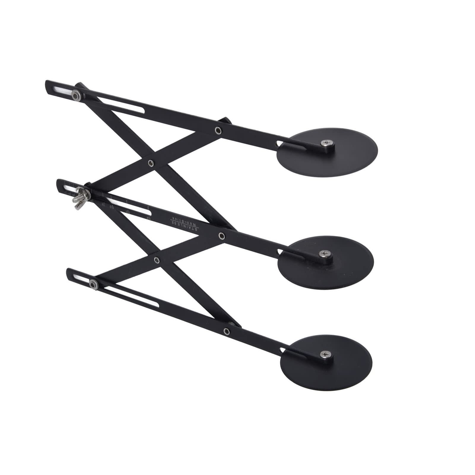 3-Wheel Stainless Steel Pizza & Pastry Cutter - Adjustable Dough Roller for Precise Cutting | Non-Stick Black Design | Perfect for Baking Pies, Pasta & Homemade Pizza Dough