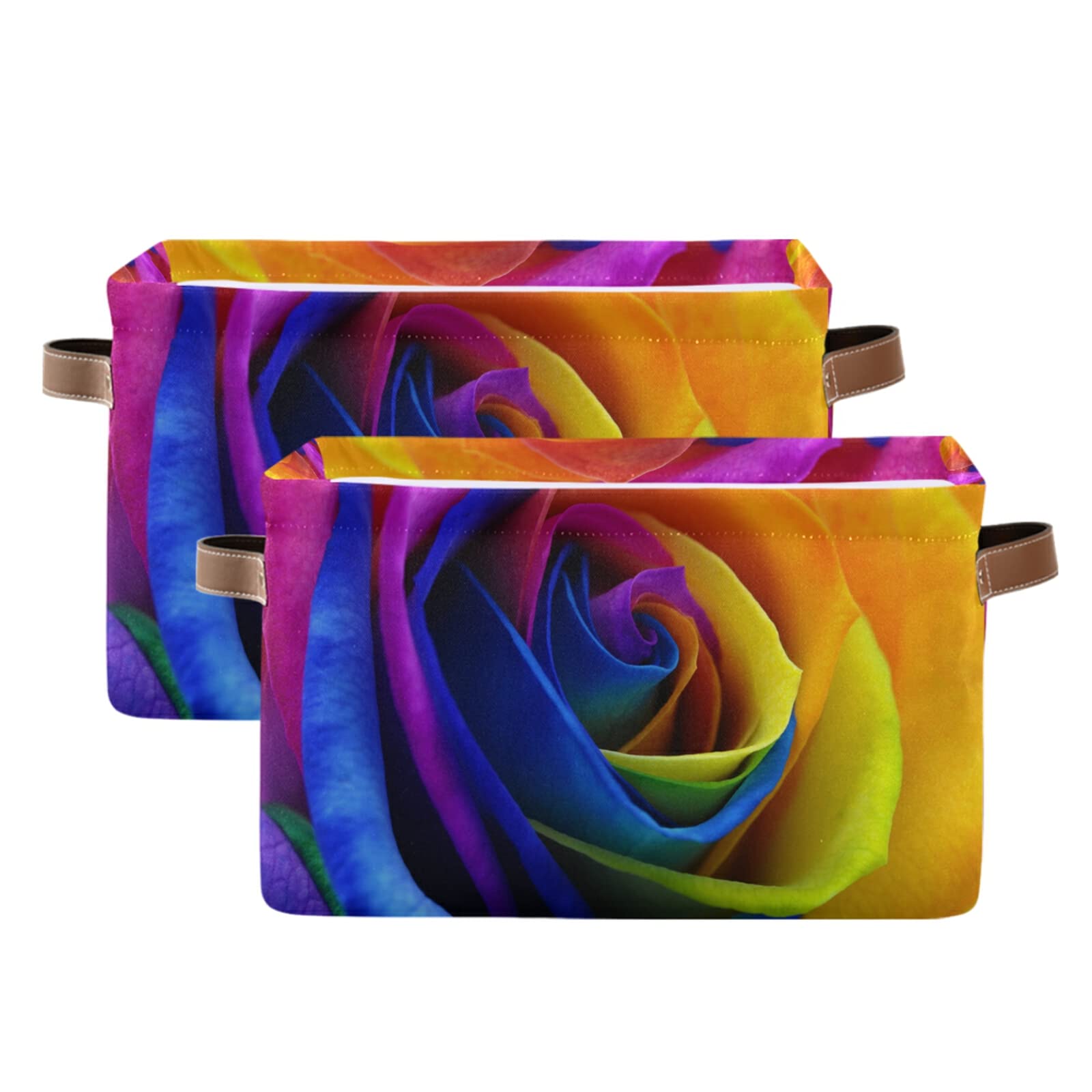 Multicolor Roses Storage Bin - Waterproof Toy Storage Basket, Laundry Hamper & Closet Organizer for Home, Office, Kids Room - Perfect for Toys, Clothes & Sundries Organization